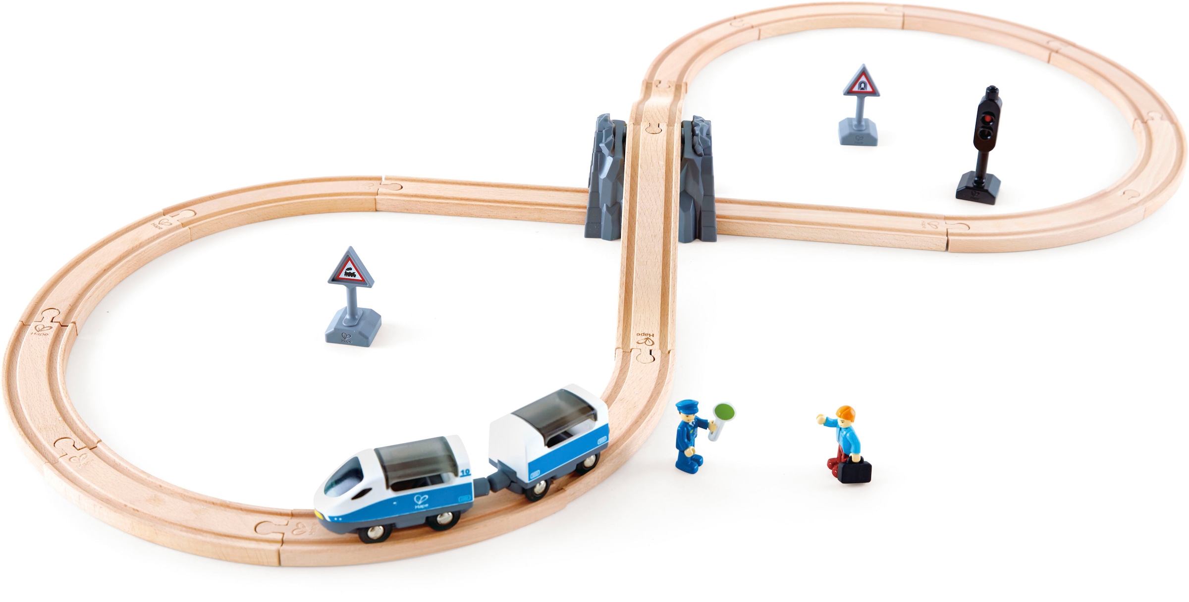 Hape Spielzeug-Eisenbahn »Eisenbahn-Set, achtförmig«, (Set), FSC®- schützt Wald - weltweit