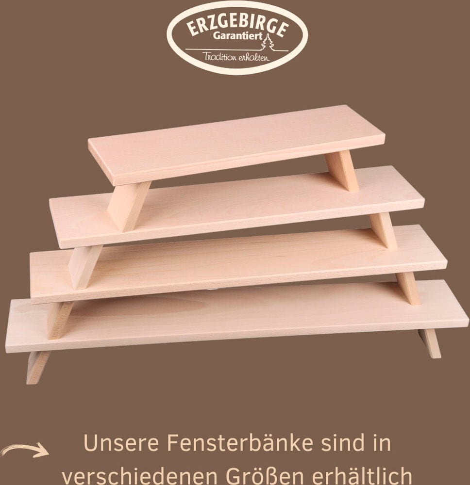 WEIGLA Schwibbogen-Fensterbank »Weihnachtsdeko, Made in Germany« 1 Stk. aus Buchenholz, Tiefe ca. 7, 5 cm natur B/H/T: 80 cm x 11 cm x 7,5 cm