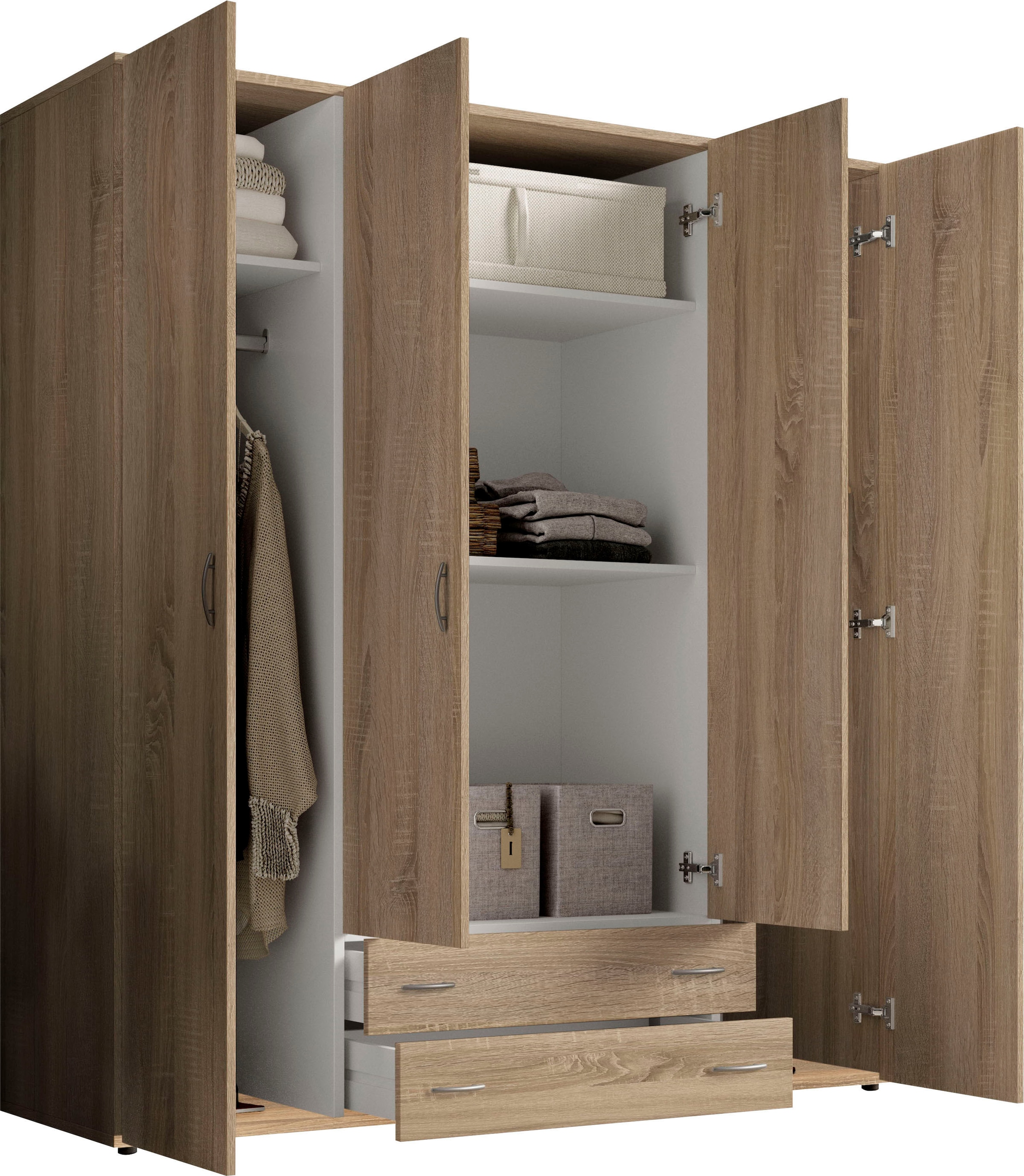 Schlafkontor Drehtürenschrank »Base Kleiderschrank Joe Garderobe Hochschrank Wäscheschrank«, Bega Schrank Schlafzimmer Bestseller in 3 Breiten und 2 Farben