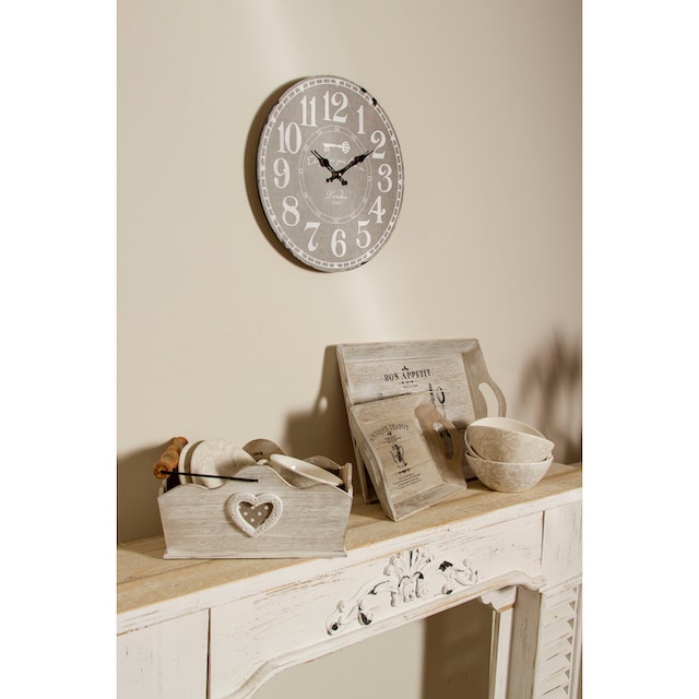 Myflair Möbel & Accessoires Wanduhr »London, grau«, rund, Ø 33,8 cm,  dekorativ in Küche & Wohnzimmer auf Raten bestellen