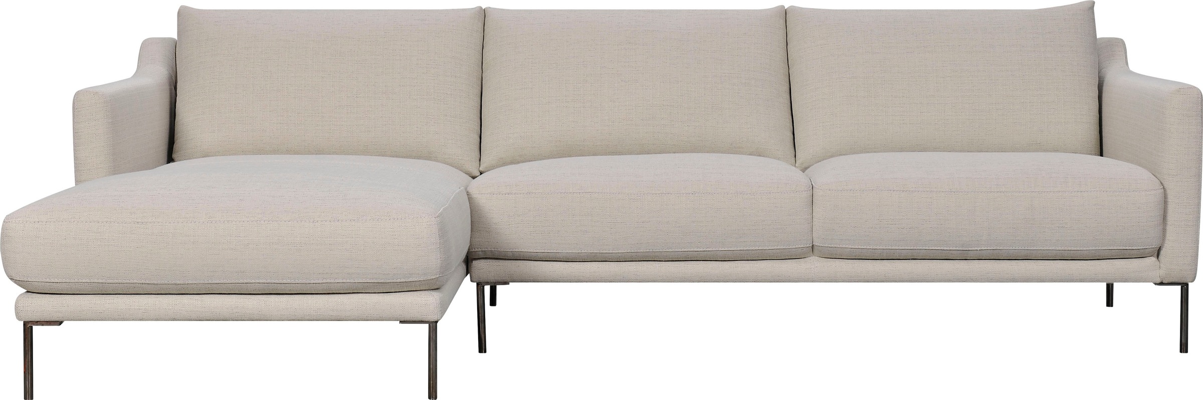 Leonique Ecksofa »Denver«, (2 St.), Ecksofa, L-Form links, Stoff beige, abwaschbar, ca. 269x158x44 cm