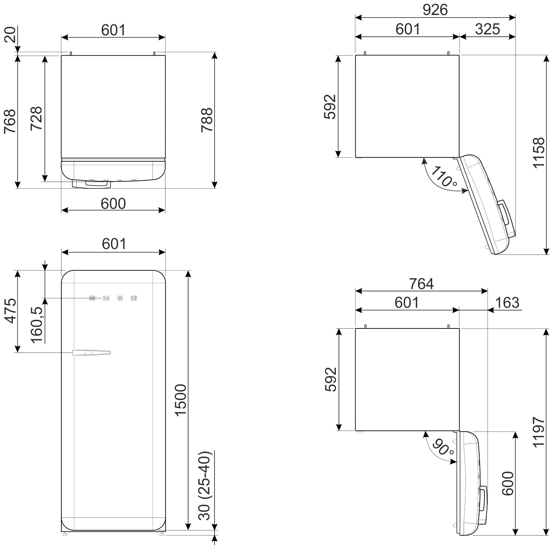 8. Bild von Smeg Kühlschrank »FAB28RDRU5«, FAB28RDRU5, 153 cm hoch, 60,1 cm breit