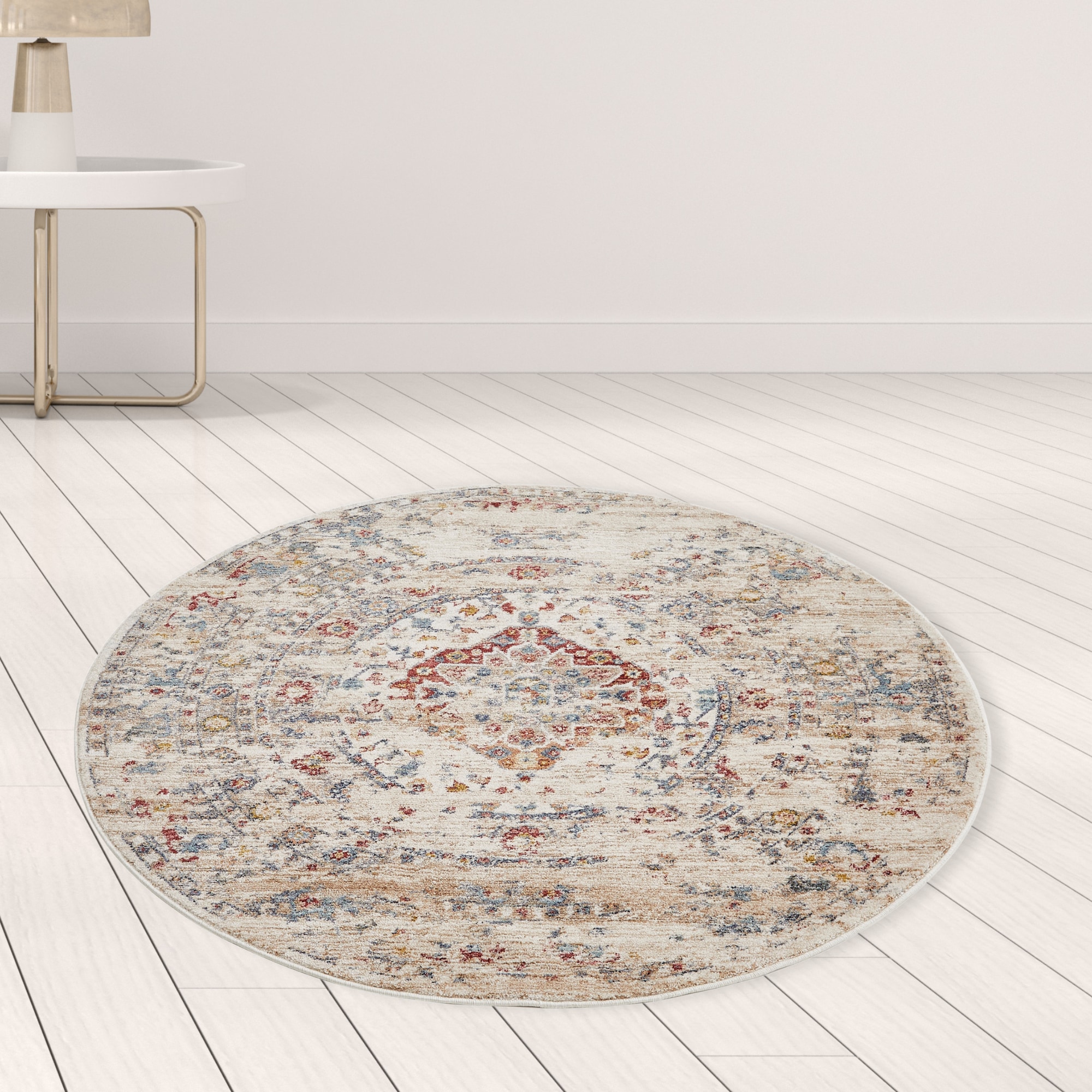 LUXOR living Teppich »Rocco«, rund, 11 mm Höhe, Vintage-Look, florales Design, Wohnzimmer, Schlafzimmer