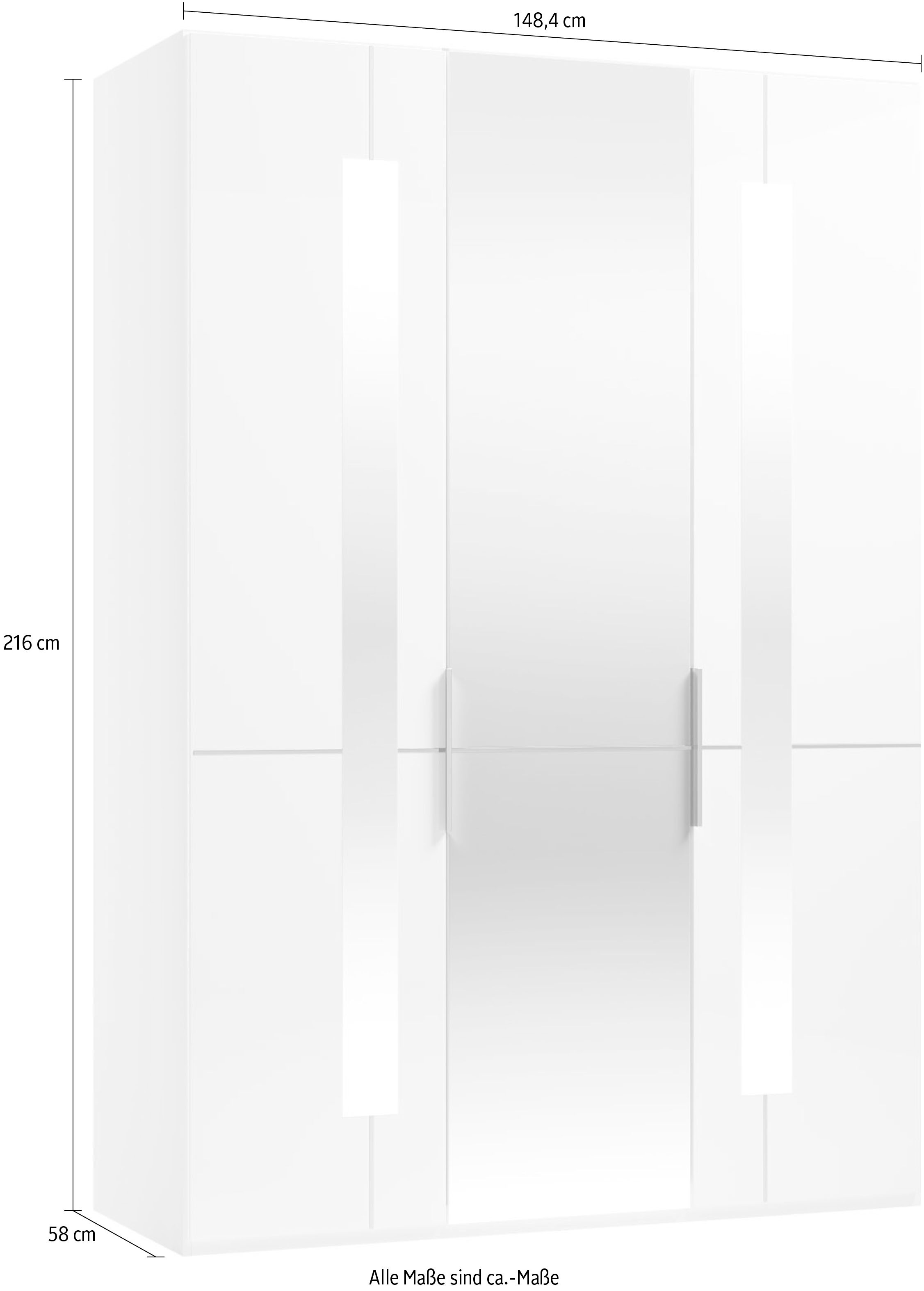 Musterring Drehtürenschrank »Imola W« inkl. Einlegeböden und Kleiderstangen, mit Glas- und Spiegeltüren