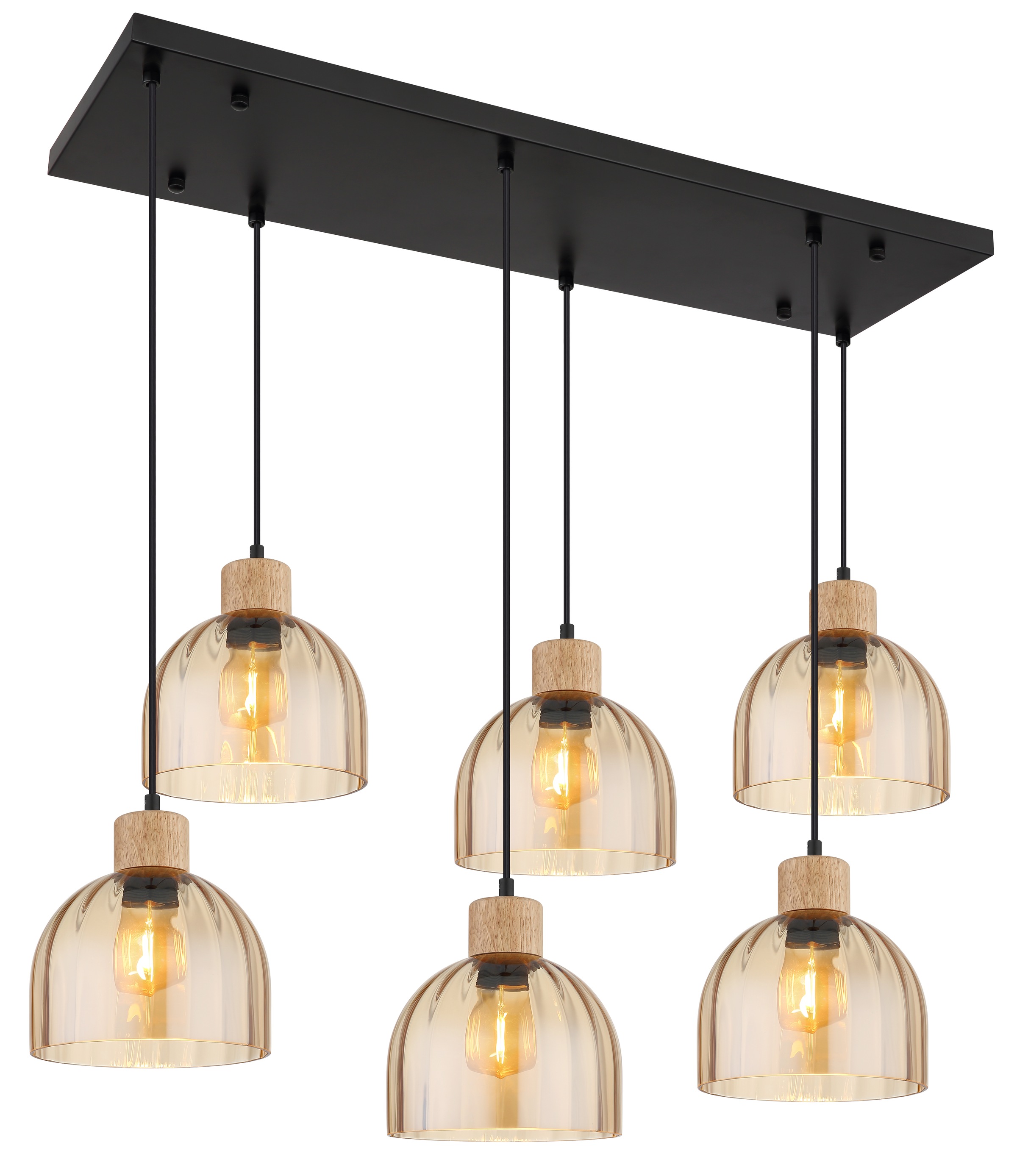 GLOBO LIGHTING Hängeleuchte »SWANSON« E27 1 Stk. Hängeleuchte mit Glas amber, warmes Licht, stilvoll elegant