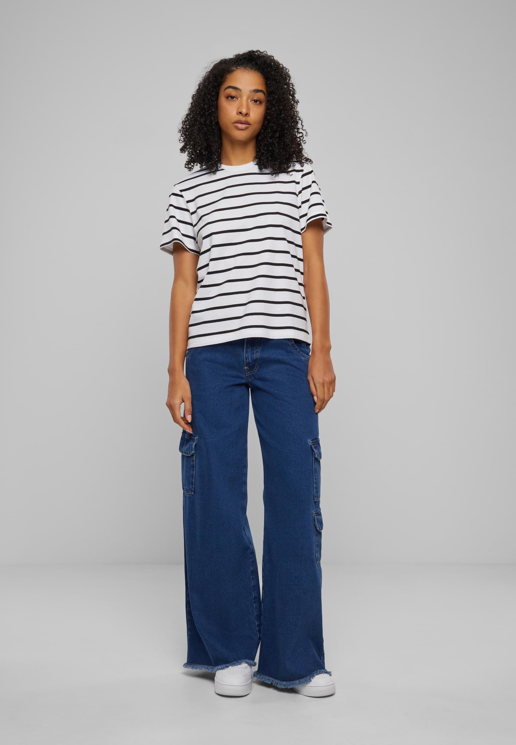 URBAN CLASSICS T-Shirt »Urban Classics Damen Ladies Striped Boxy Tee« 1 Stk.