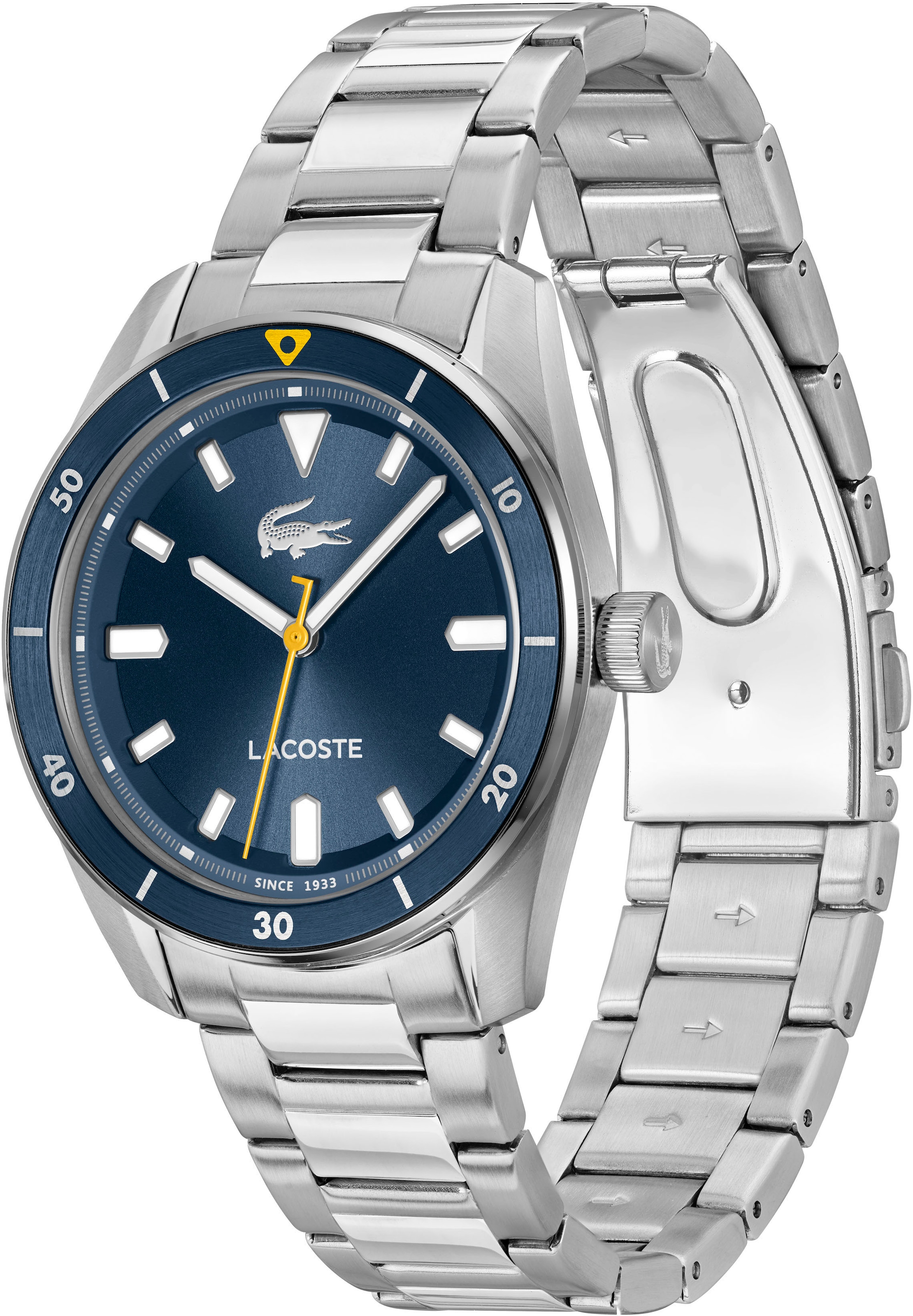 Lacoste Quarzuhr »BOSTON«, Armbanduhr, Herrenuhr, Edelstahlarmband, analog