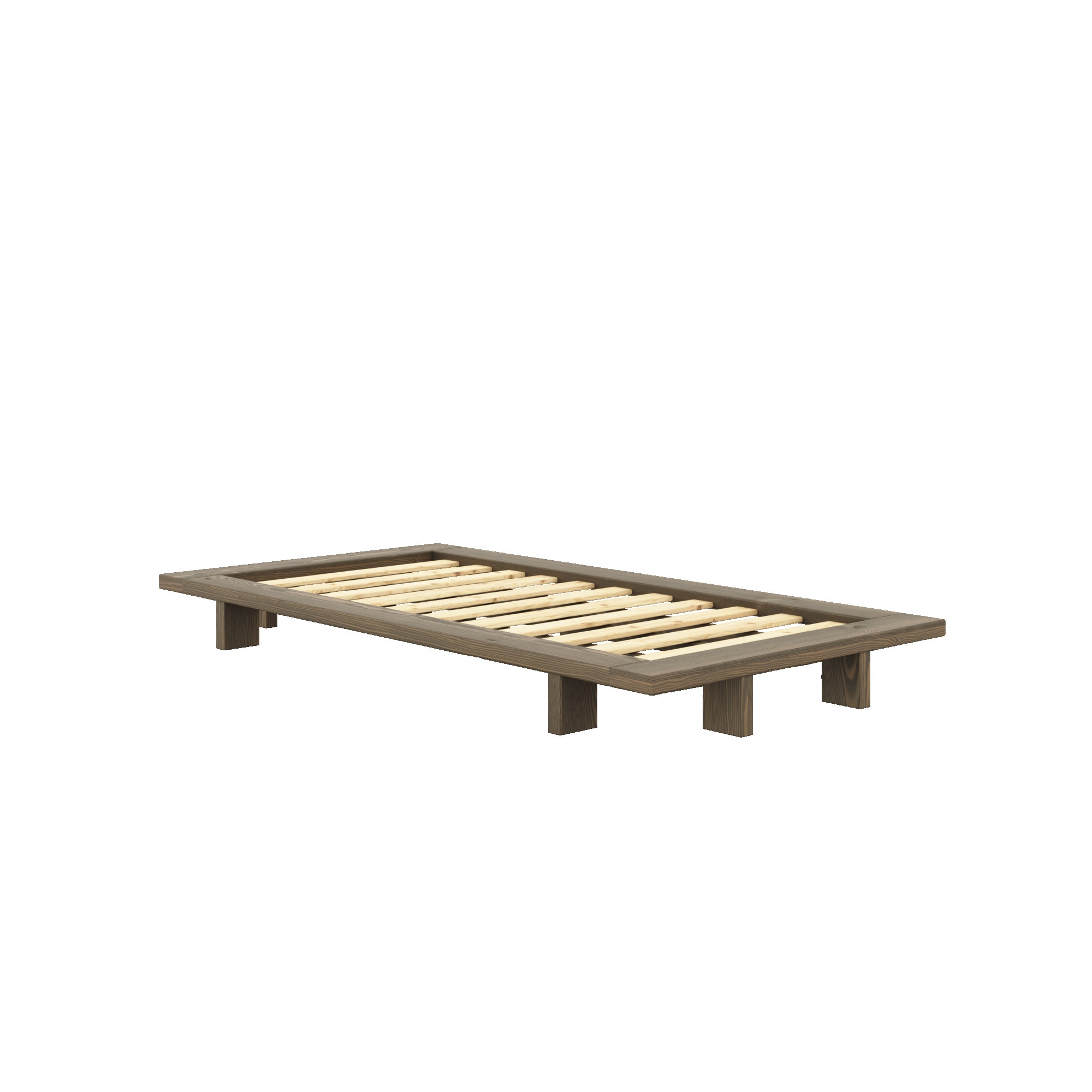 Karup Design Bettgestell »JAPAN BED Bodenbett, Holzrahmen, Futonbett, Jugendbett, Holzbett«, Massivholzbett mit Lattenrost, Kiefer massiv, Bett ohne Kopfteil