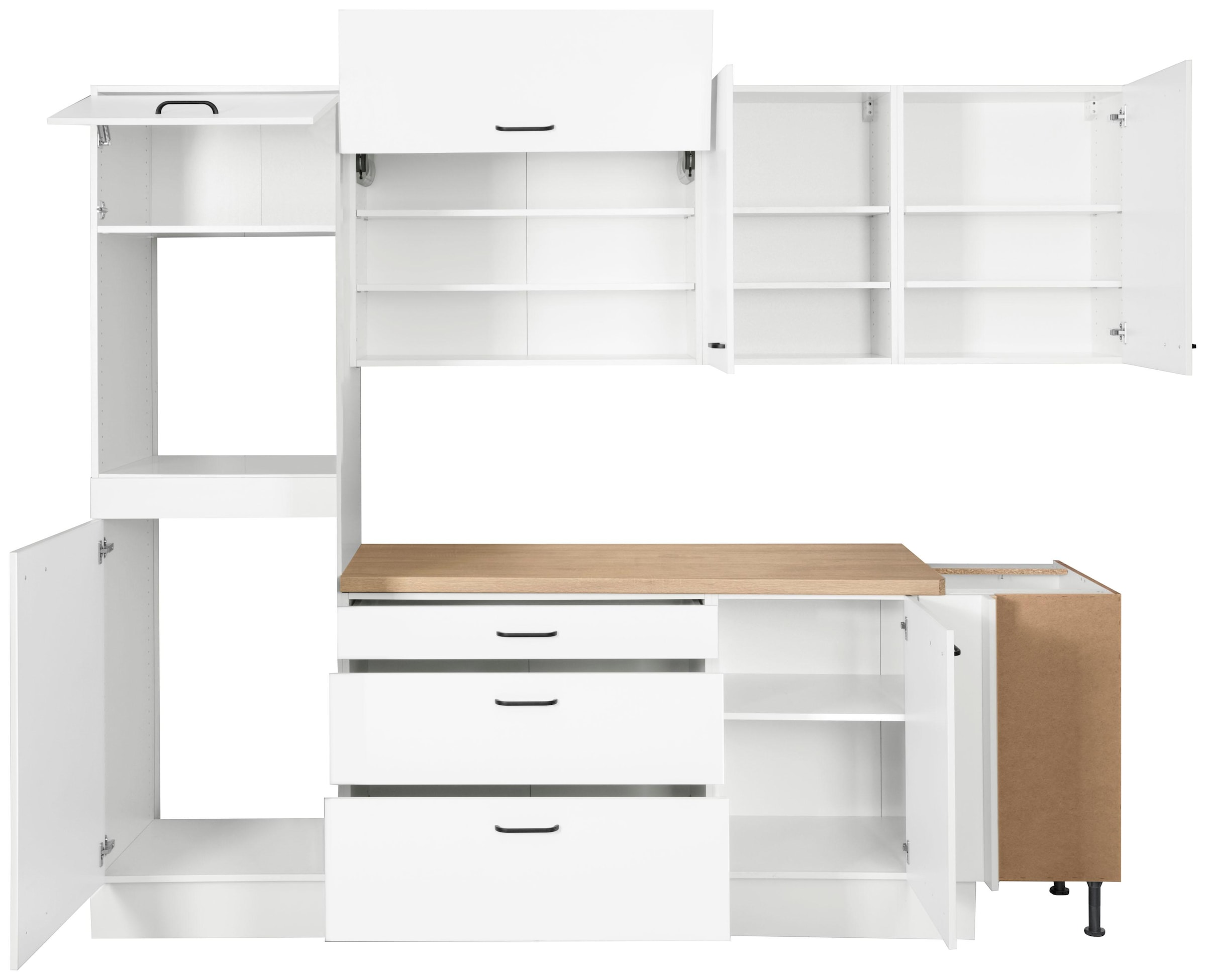 OPTIFIT Winkelküche »Elga« Premium-Küche mit Soft-Close-Funktion, Stellbreite 265 x 175 cm