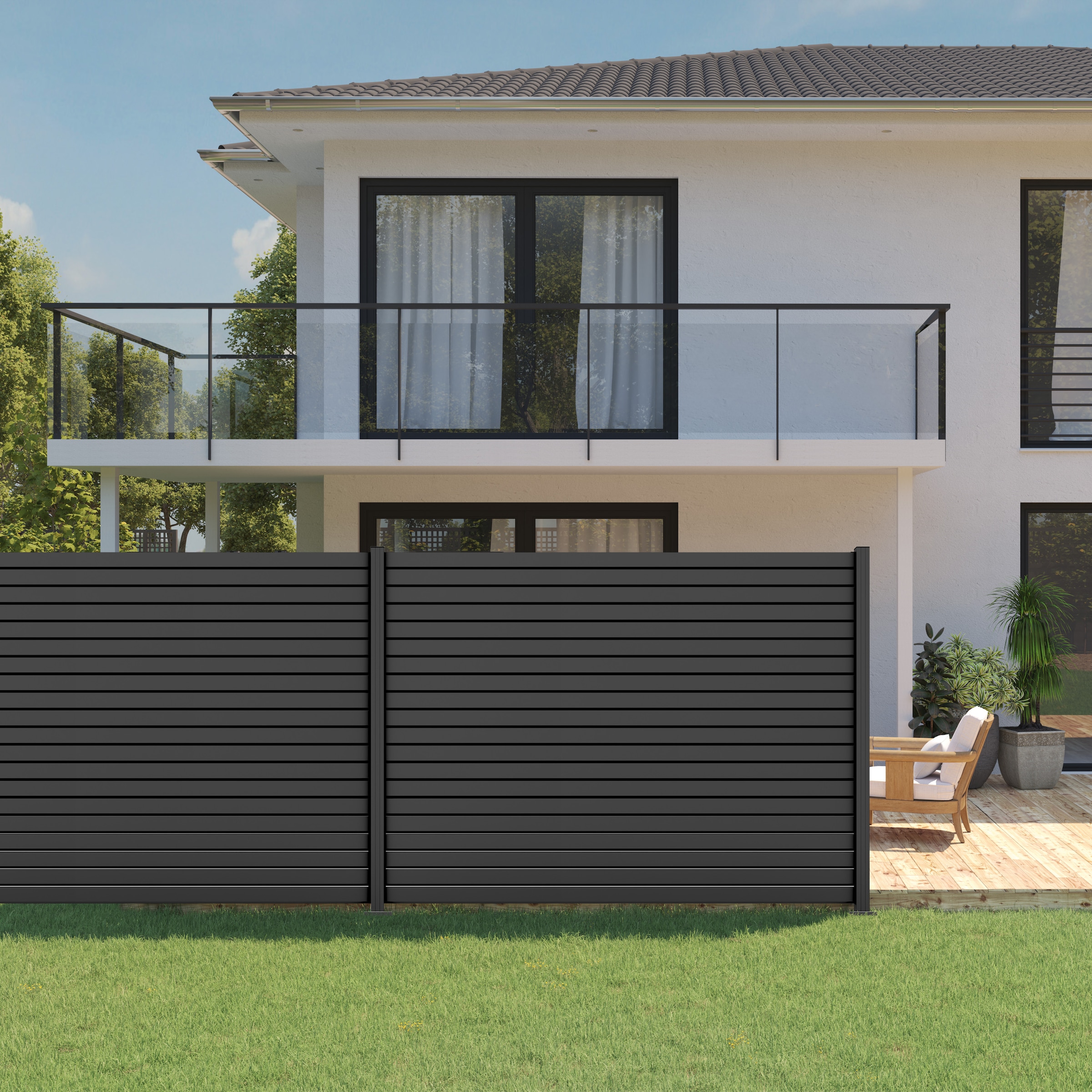 STAKET PRO Gartenzaun »Komplettzaun »Rhombus Mini« Breite 1800 - 2400 mm«, Zaunhöhe 180 cm, Zaunlänge 1,842 - 7,326 m