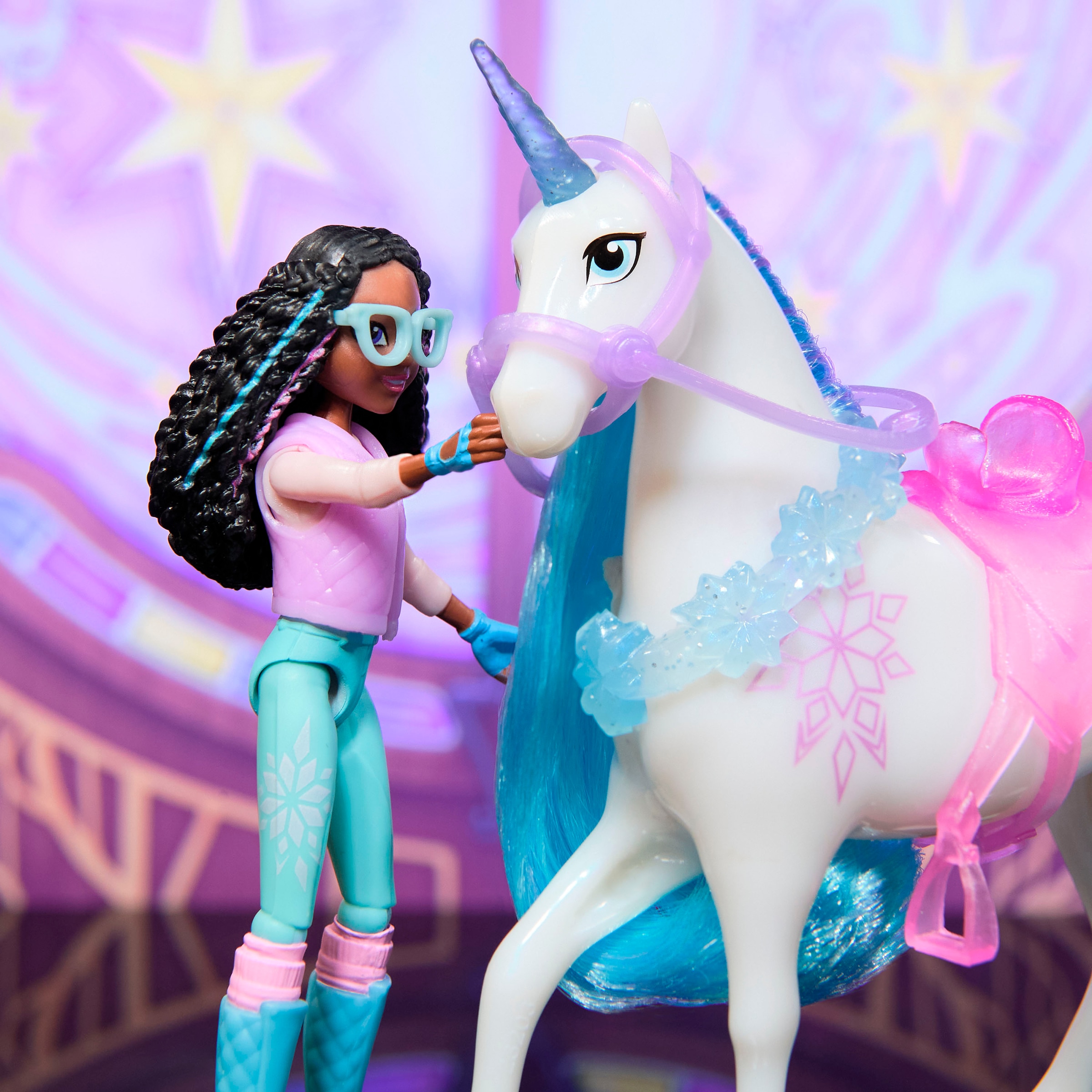 Spin Master Anziehpuppe »Unicorn Academy - Layla & Einhorn Glacier«, mit echter Mähne