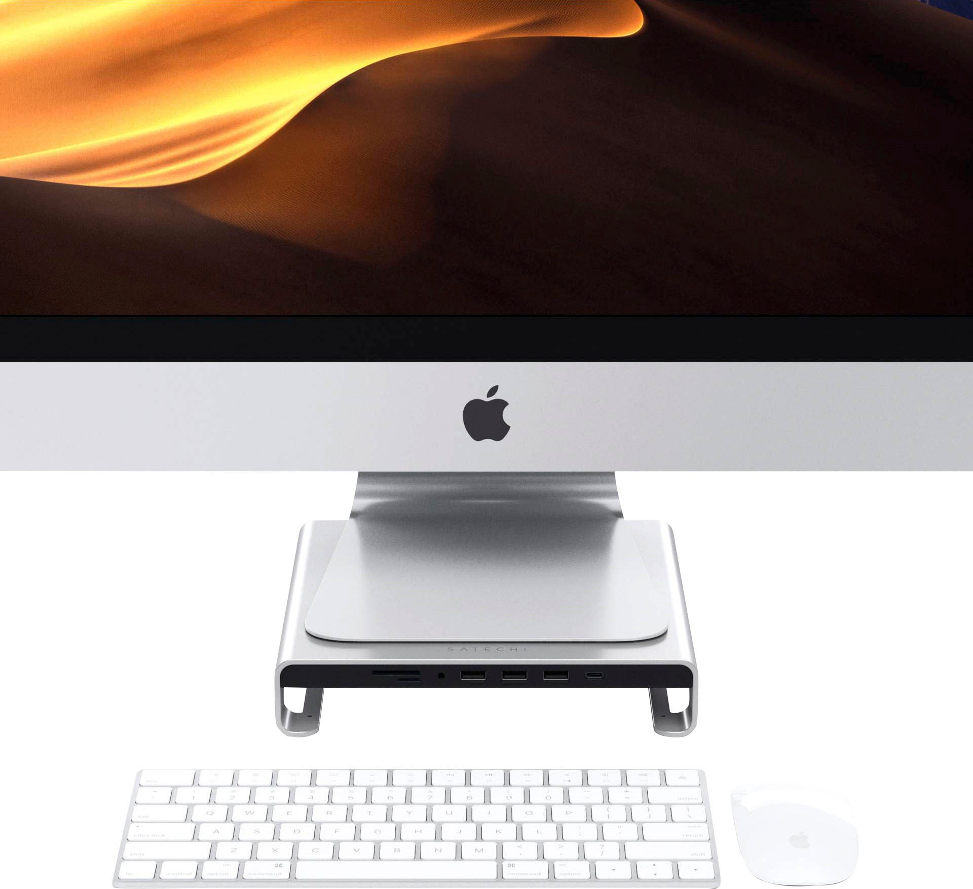 Satechi Halterung »Type-C Aluminum Monitor Stand Hub für iMac«, (1 St.)