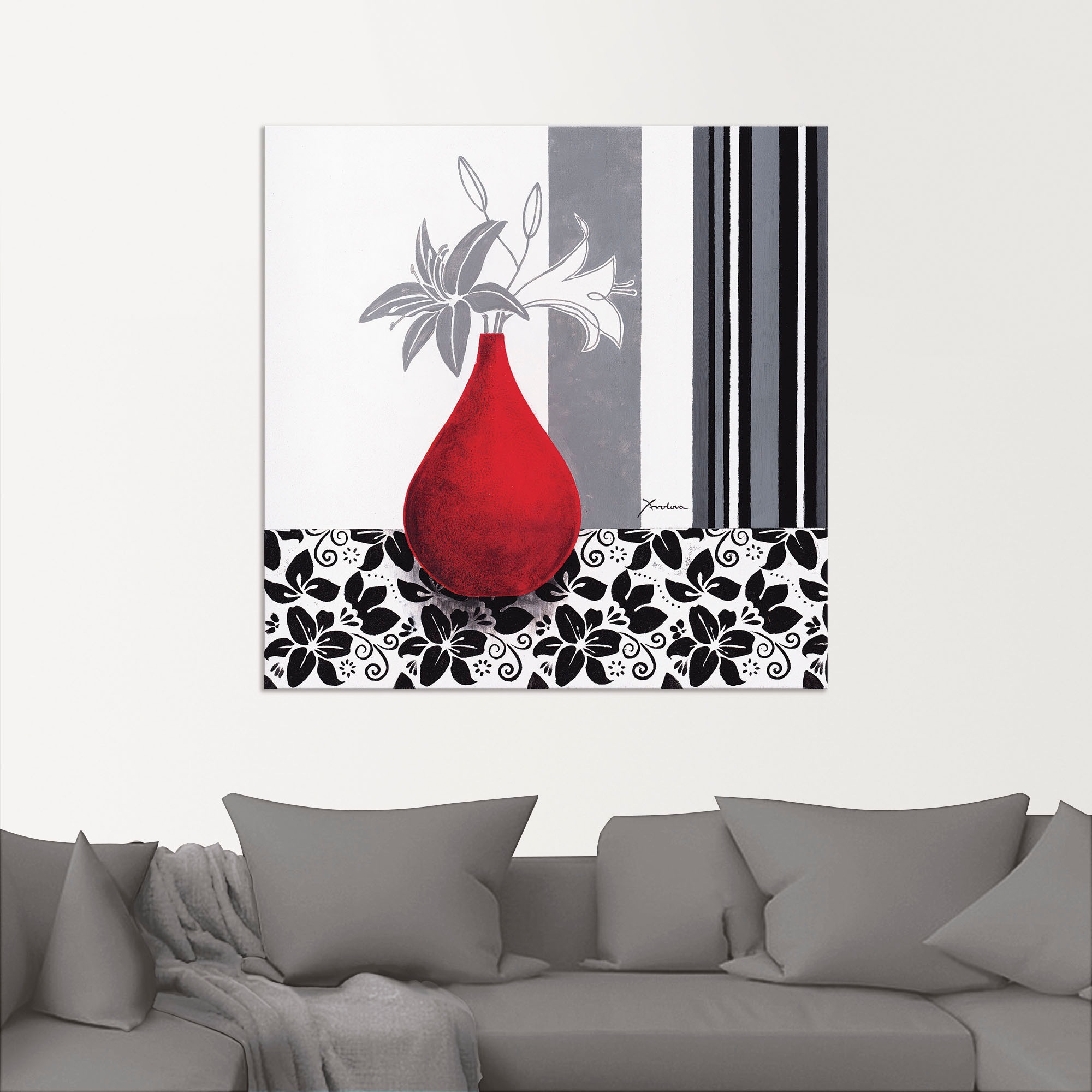 Artland Wandbild »Blumenmuster«, Vasen & Töpfe, (1 St.), als Alubild, Outdoorbild, Poster in verschied. Größen