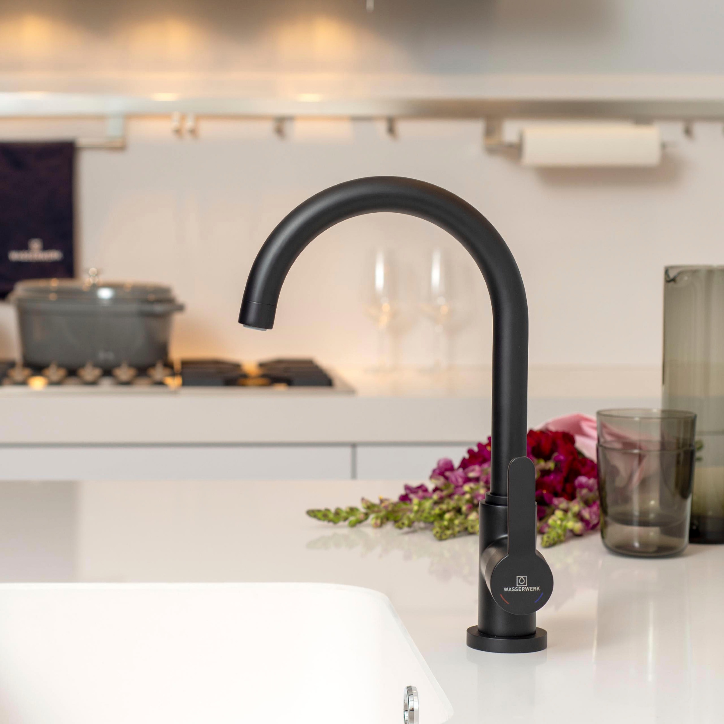 WASSERWERK Spültischarmatur »WK 5, Wasserhahn, Küche, Einhebelmischer«, 360° schwenkbar, Cold-Start-Funkt., geräuscharm