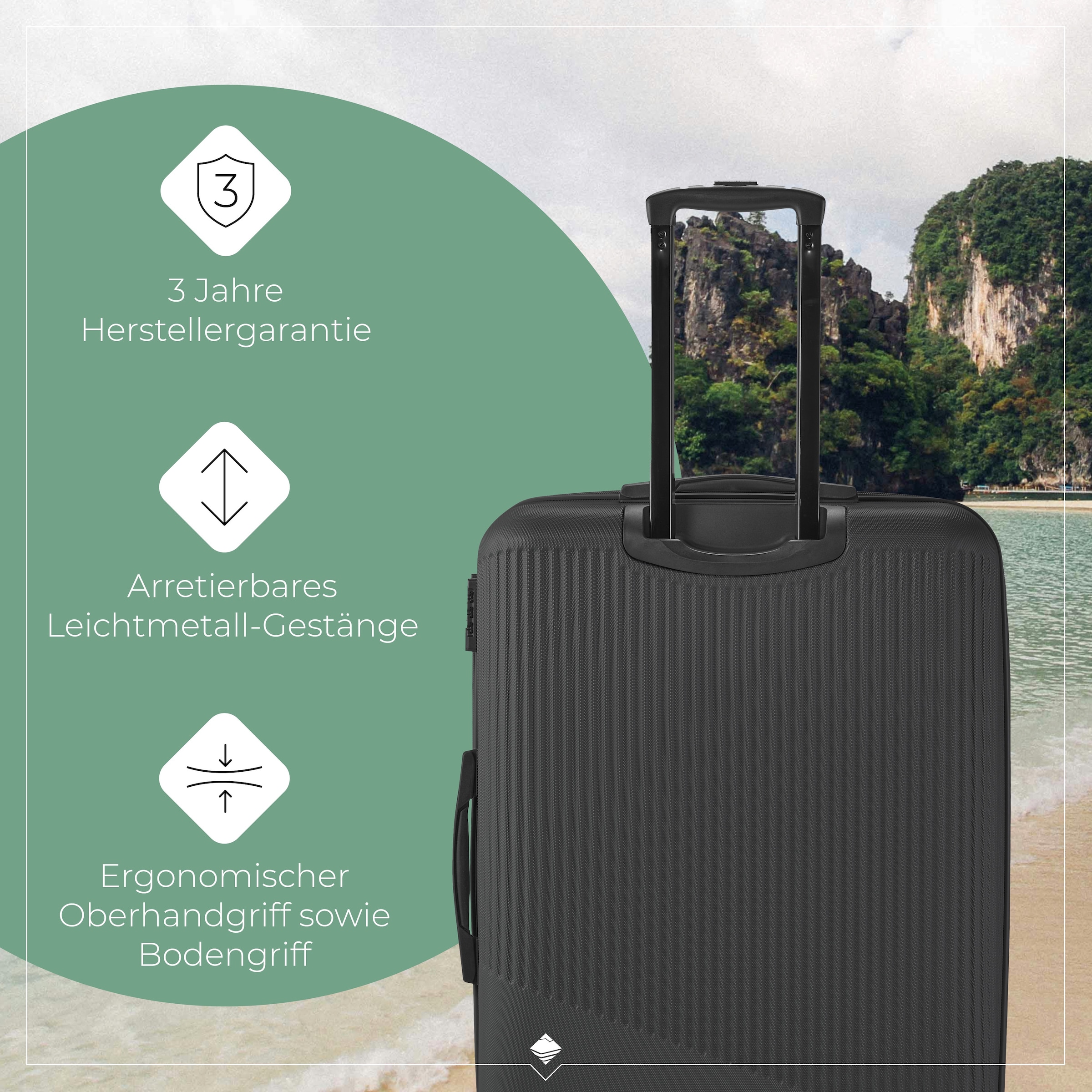 travelite Hartschalen-Trolley »BALI, in verschiedenen Größen und Farben«, 4 Rollen, Hartschallenkoffer Reisegepäck Reisekoffer TSA Schloss