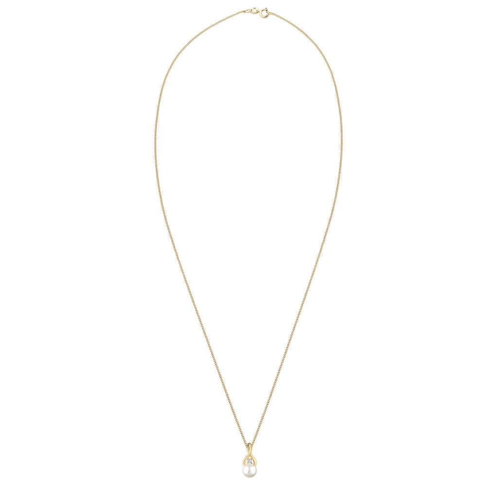 Elli Premium Perlenkette »Infinity Unendlichkeit Topas 585 Gelbgold«