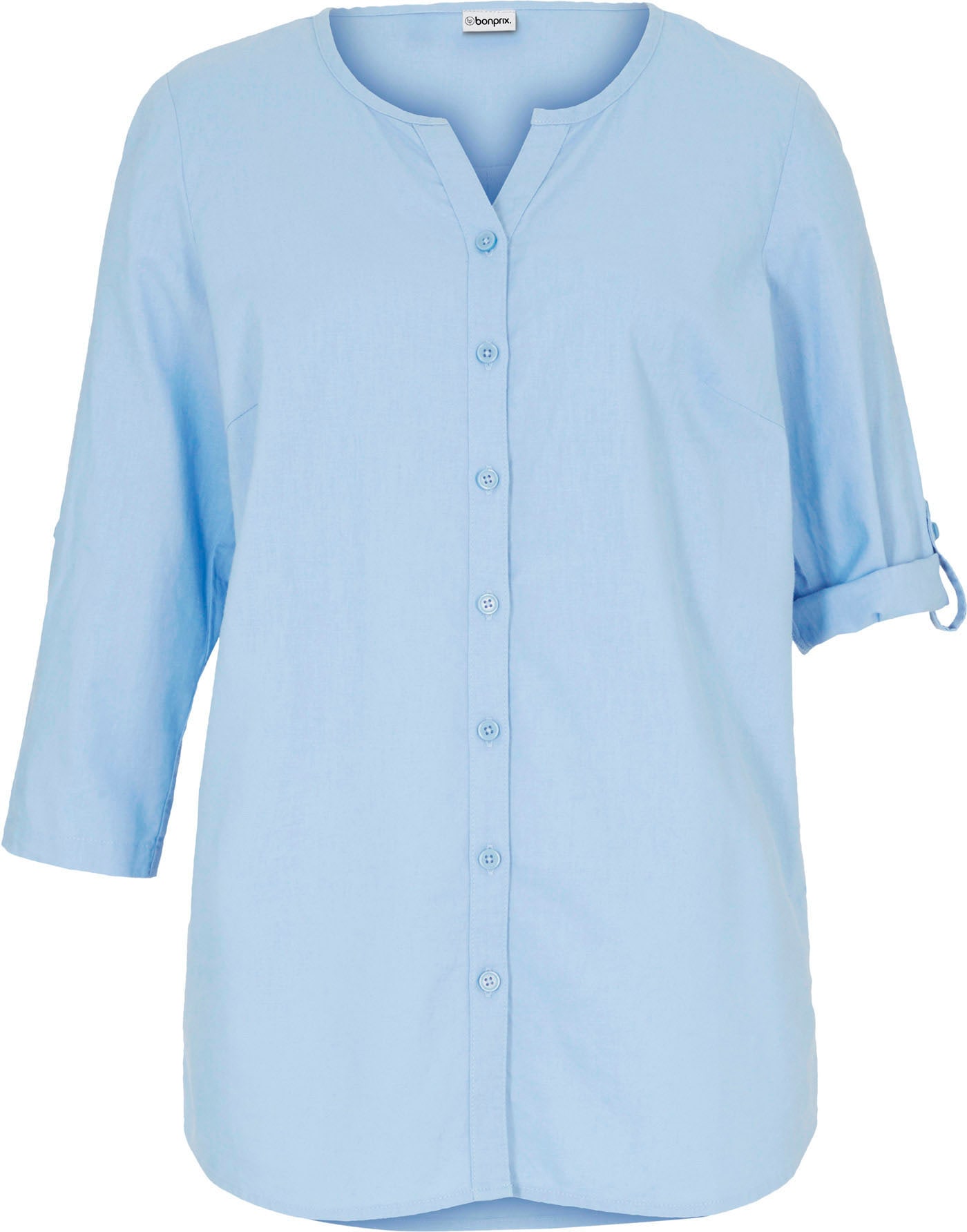 bonprix Langarmbluse »Bluse mit Leinen, 3/4 Arm« Regular Fit, für den Alltag, aus Leinen und Baumwolle