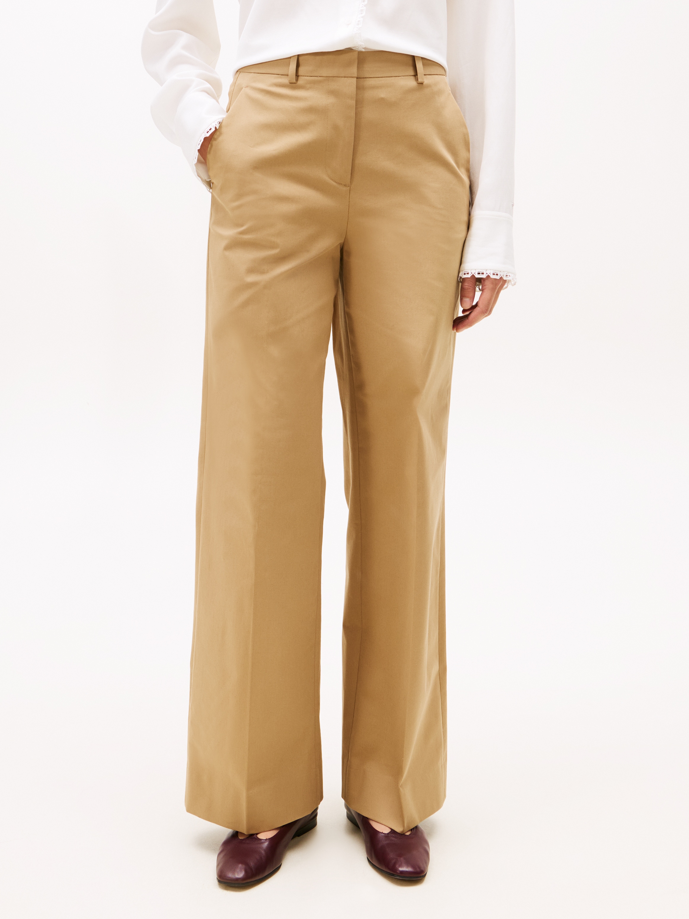 Tommy Hilfiger Anzughose »COTTON WIDE LEG PANT«