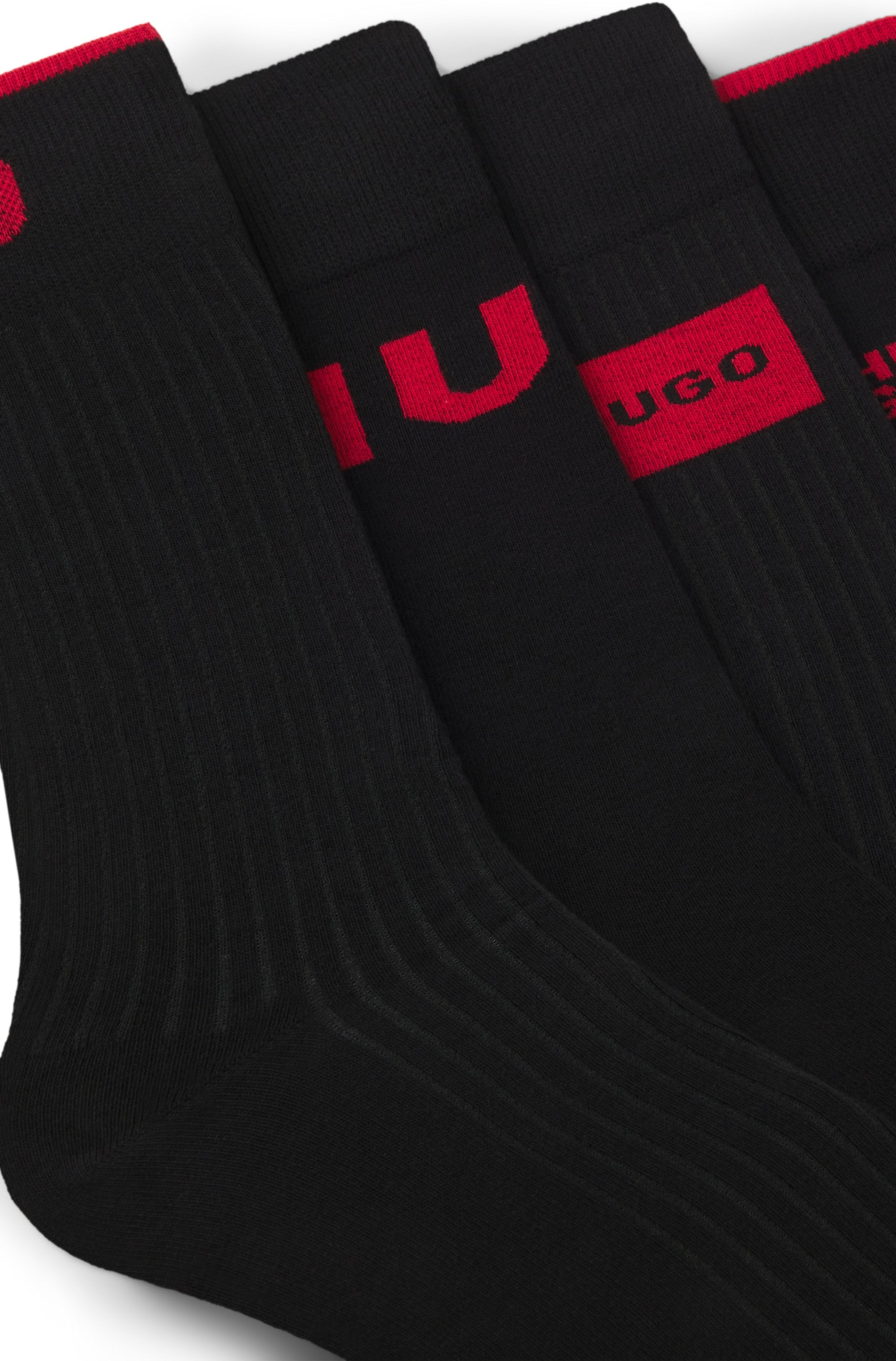 HUGO Underwear Socken 4 Paar tlg. Herren-Socken, Logo, Baumwollmischung, Komfort