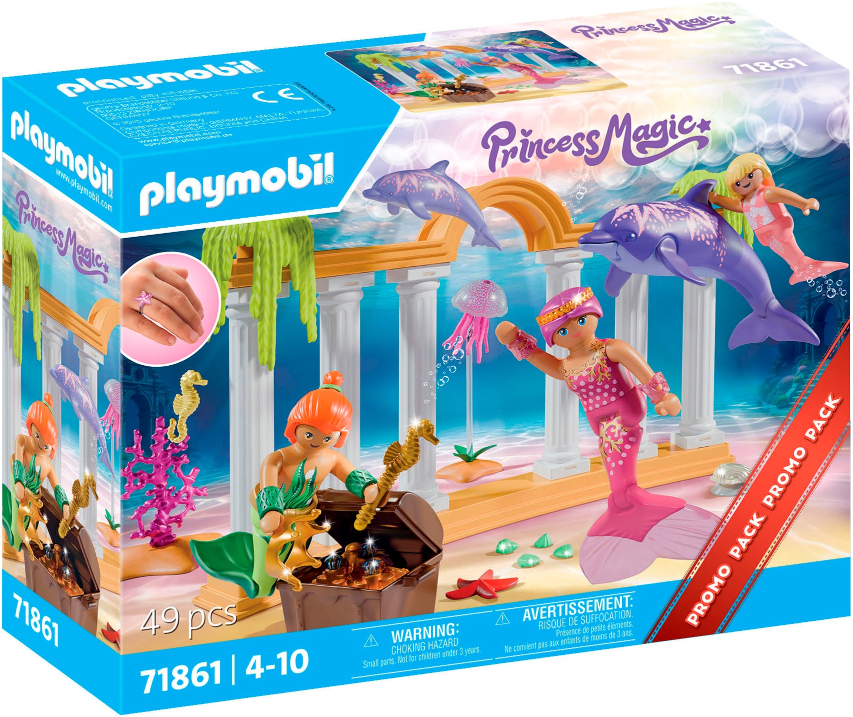 Playmobil® Konstruktions-Spielset »Meerjungfrauen-Schatz mit Delfinen (71861), Princess Magic«, (49 St.), Made in Europe