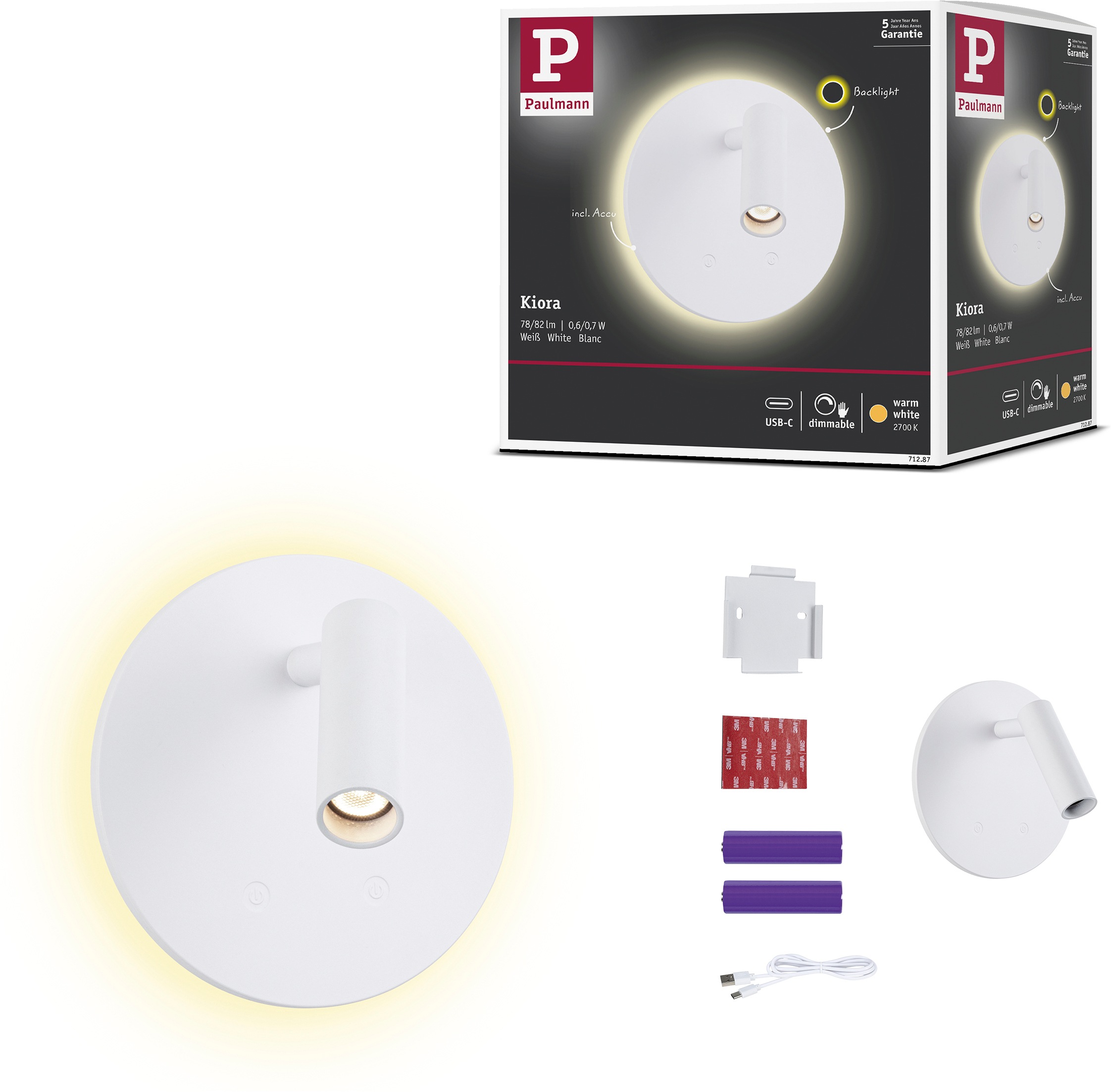 Paulmann LED Wandleuchte »Kiora 1,3W« LED-Modul 1 Stk. Dimmbar