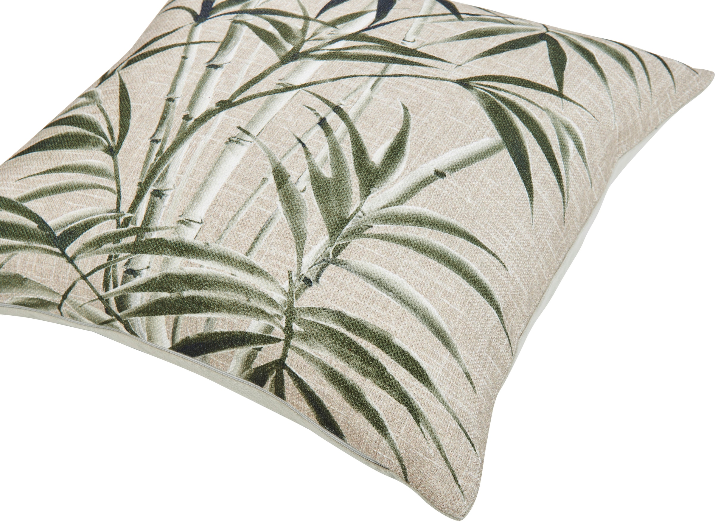 done.® Kissenhülle »Areca Palm« Kissenhülle mit Leinenanteil, einseitig bedruckt mit natürlichem Motiv
