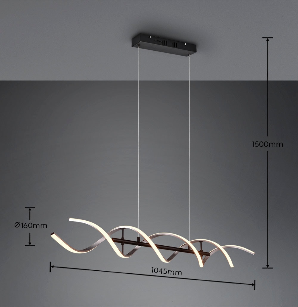 TRIO Leuchten LED Pendelleuchte »Sequence«, 1 flammig-flammig, Hängelampe 45W 5600 Lm höhenverstellbar dimmbar Lichtfarbe einstellbar