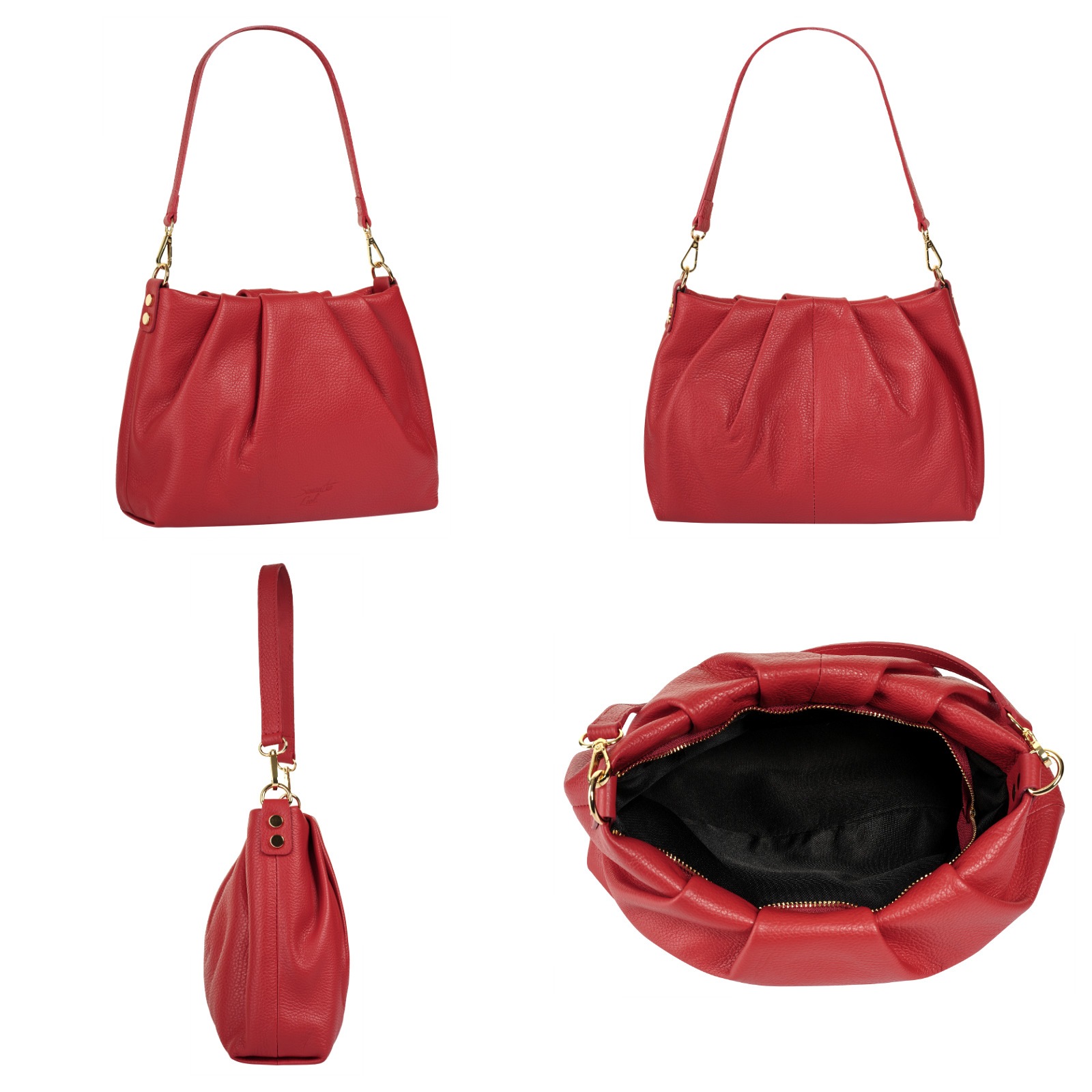 Samantha Look Umhängetasche echt Leder, Made in Italy