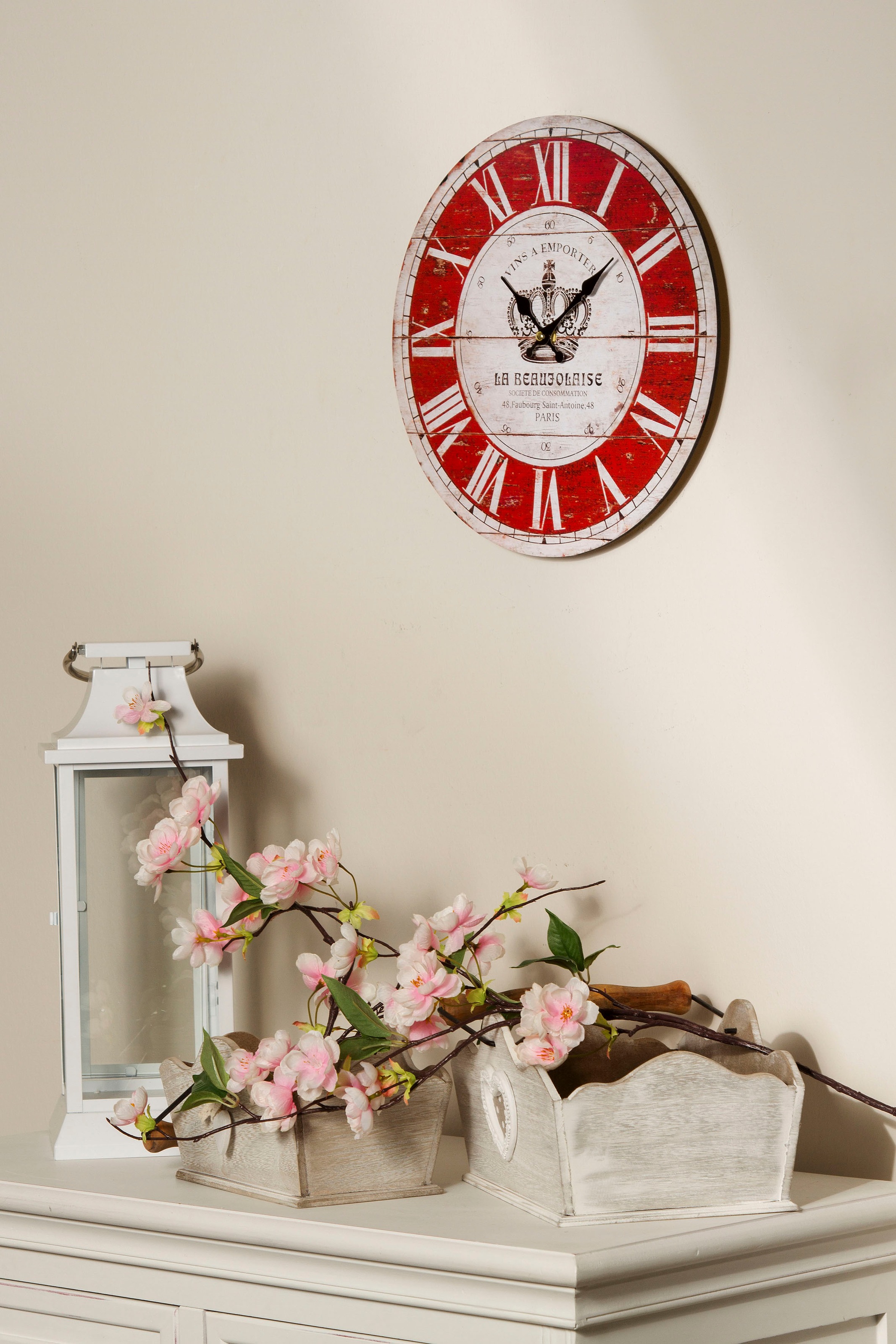 Myflair Möbel & Accessoires Wanduhr »"Krone"«, rund, Ø 33,8 cm, römische Ziffern, dekorativ in Küche & Wohnzimmer