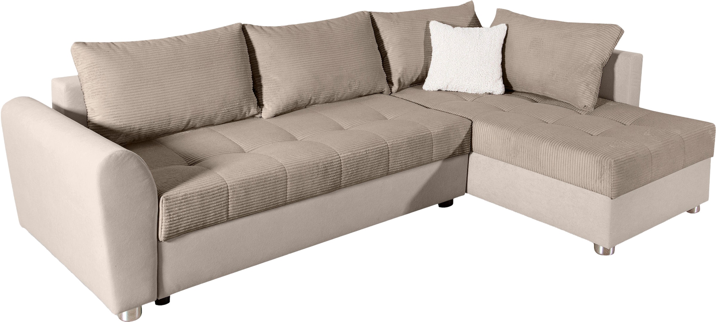 COLLECTION AB Ecksofa, Ecksofa,Bettfunktion,Bettkasten,Bonnelfederkern, Rückenkissen