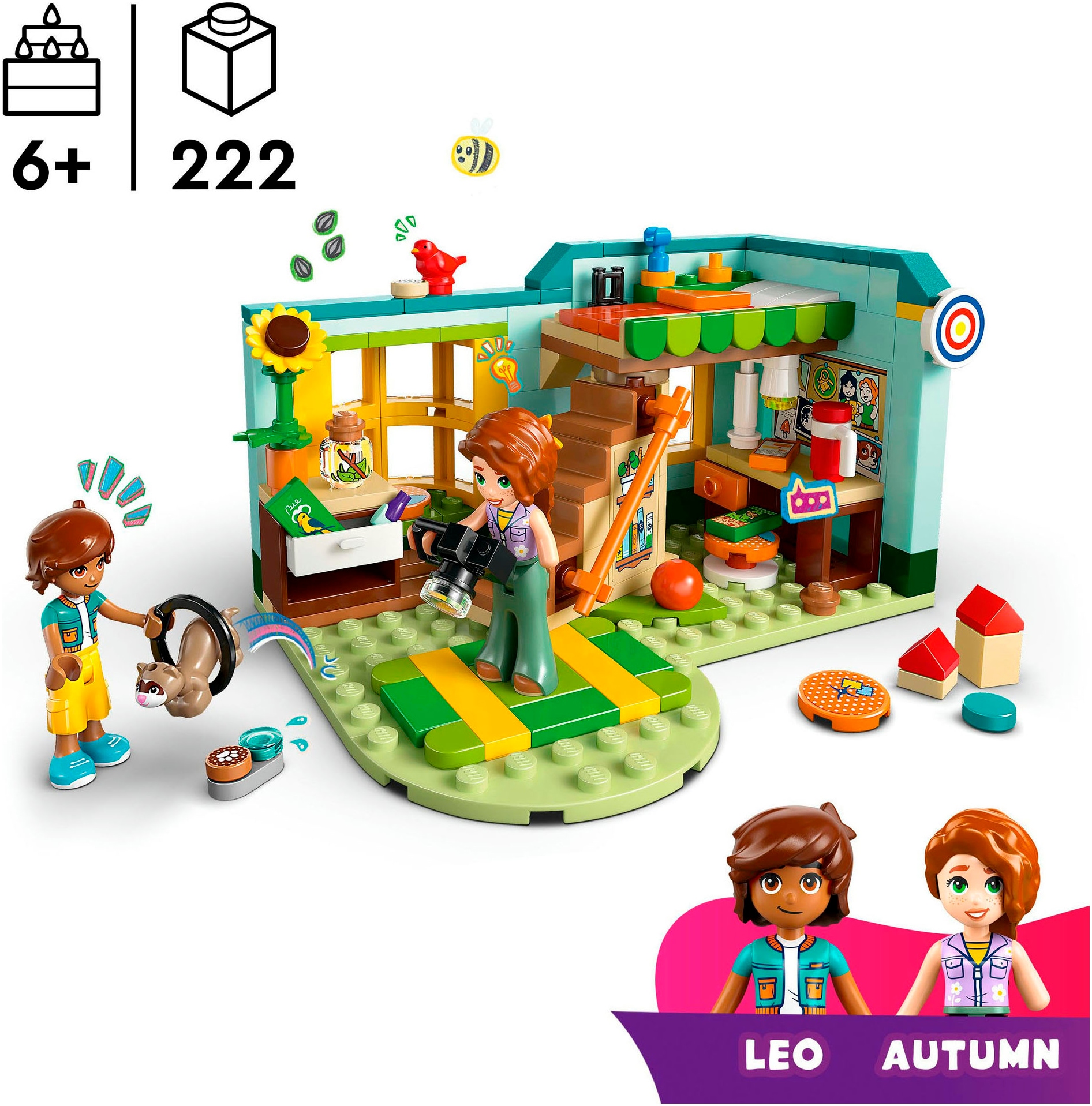 LEGO® Konstruktionsspielsteine »Autumns Zimmer (42646), LEGO Friends«, (222 St.), Made in Europe