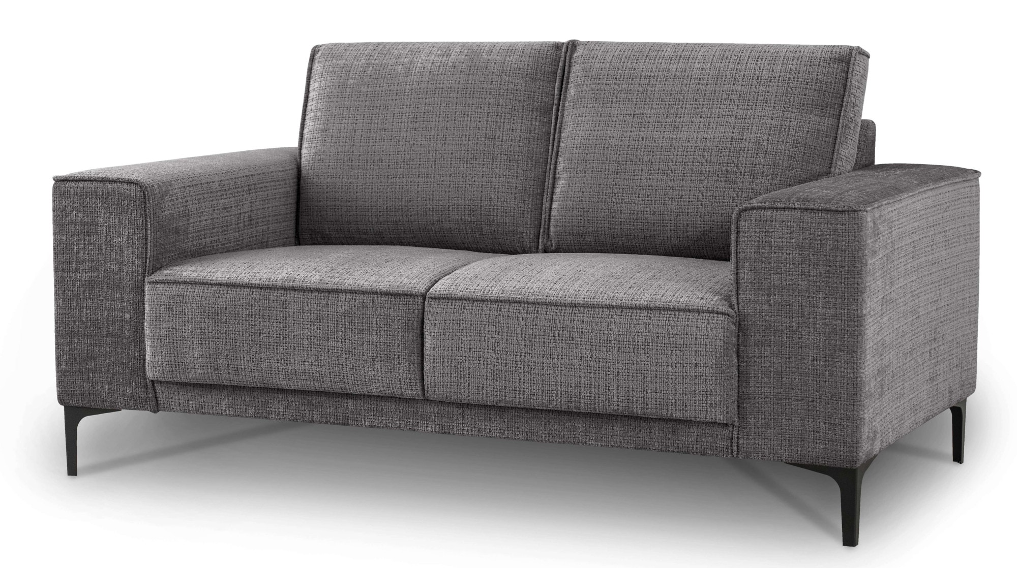 Places of Style 2-Sitzer »Kompaktsofa Oland, Struktur, Flachgewebe, Luxus-Microfaser, Boucle«, 164 cm, Wellenunterfederung, Skandi-Design, Metallfüße