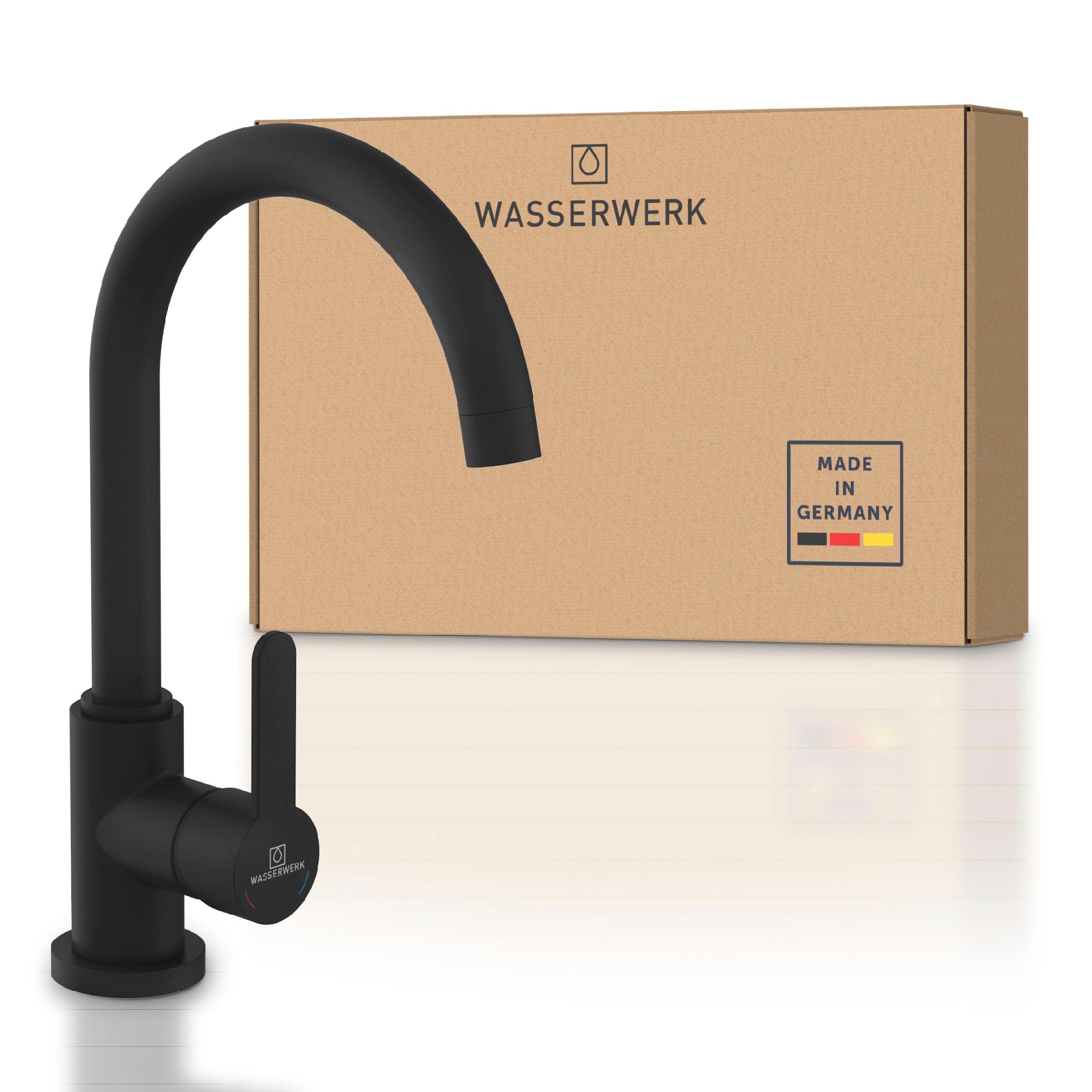 WASSERWERK Spültischarmatur »WK 5, Wasserhahn, Küche, Einhebelmischer«, 360° schwenkbar, Cold-Start-Funkt., geräuscharm