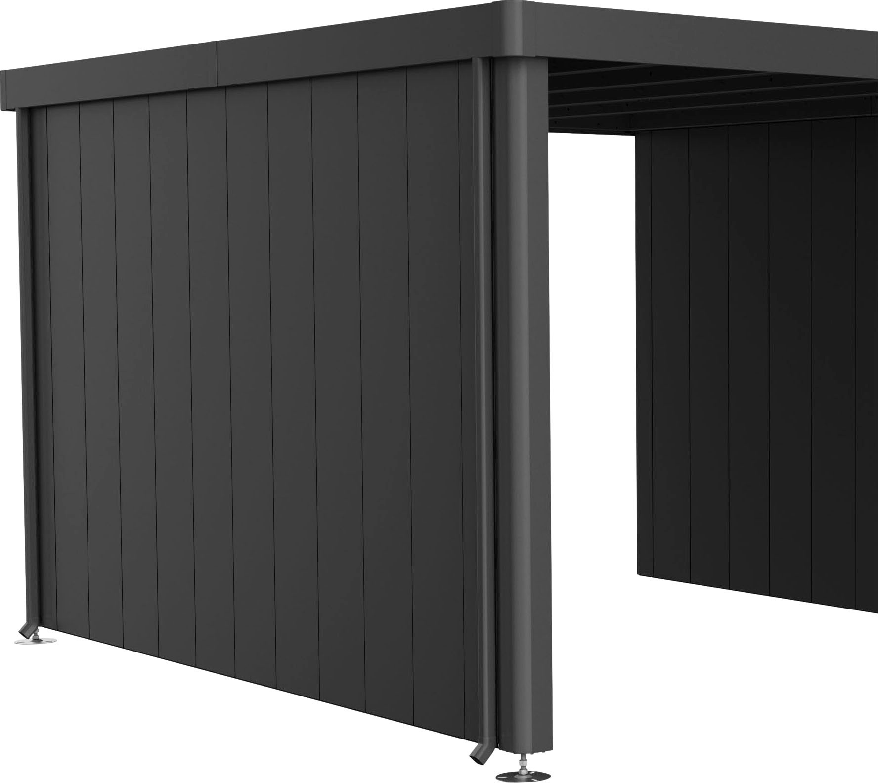 BIOHORT Gerätehaus-Seitenwand für Seitendach von Neo 4A-4D dunkelgrau-metallic