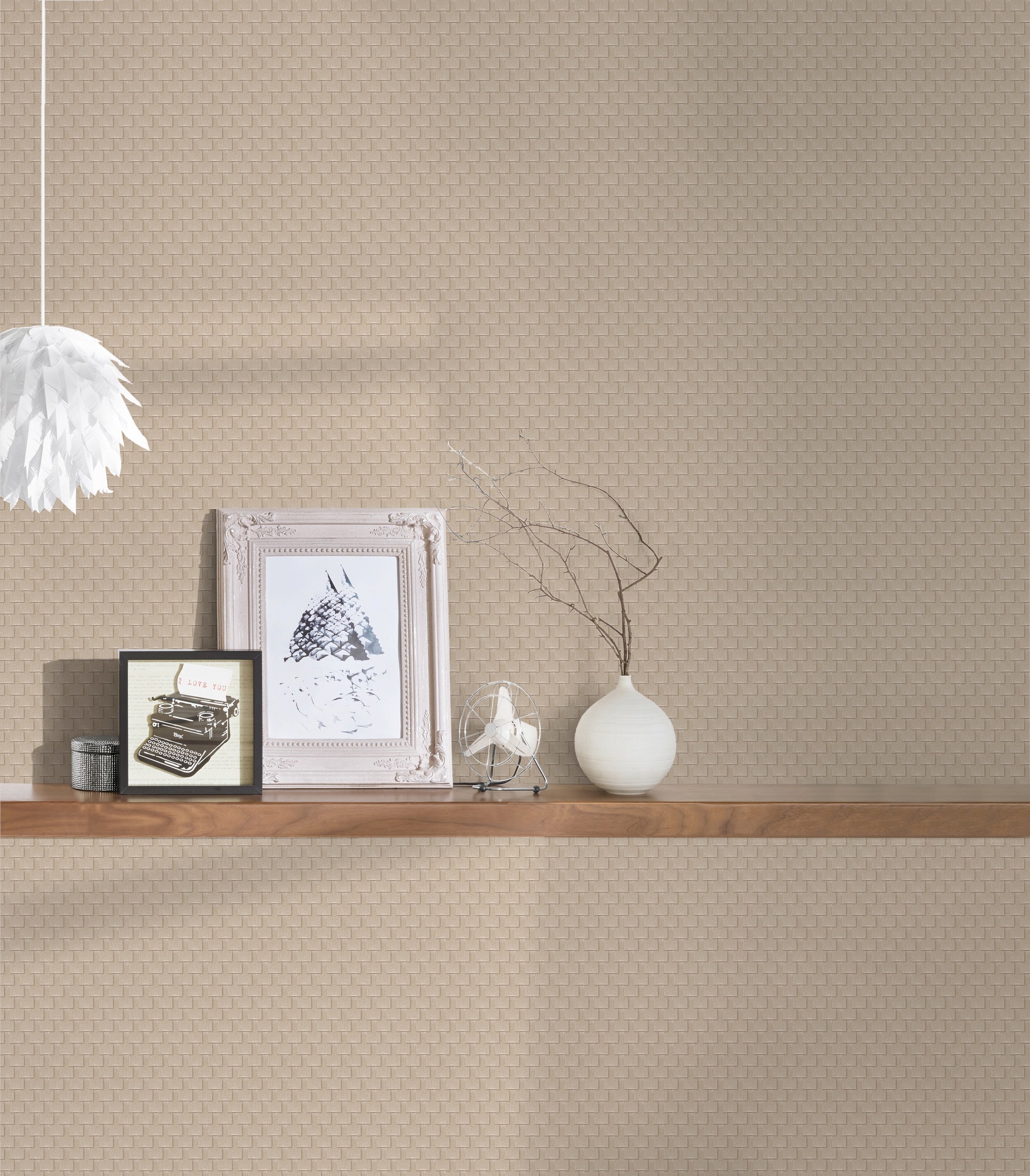 Bricoflor Metro Fliesen Tapete in Taupe Moderne Küchentapete in Fliesenopti günstig online kaufen