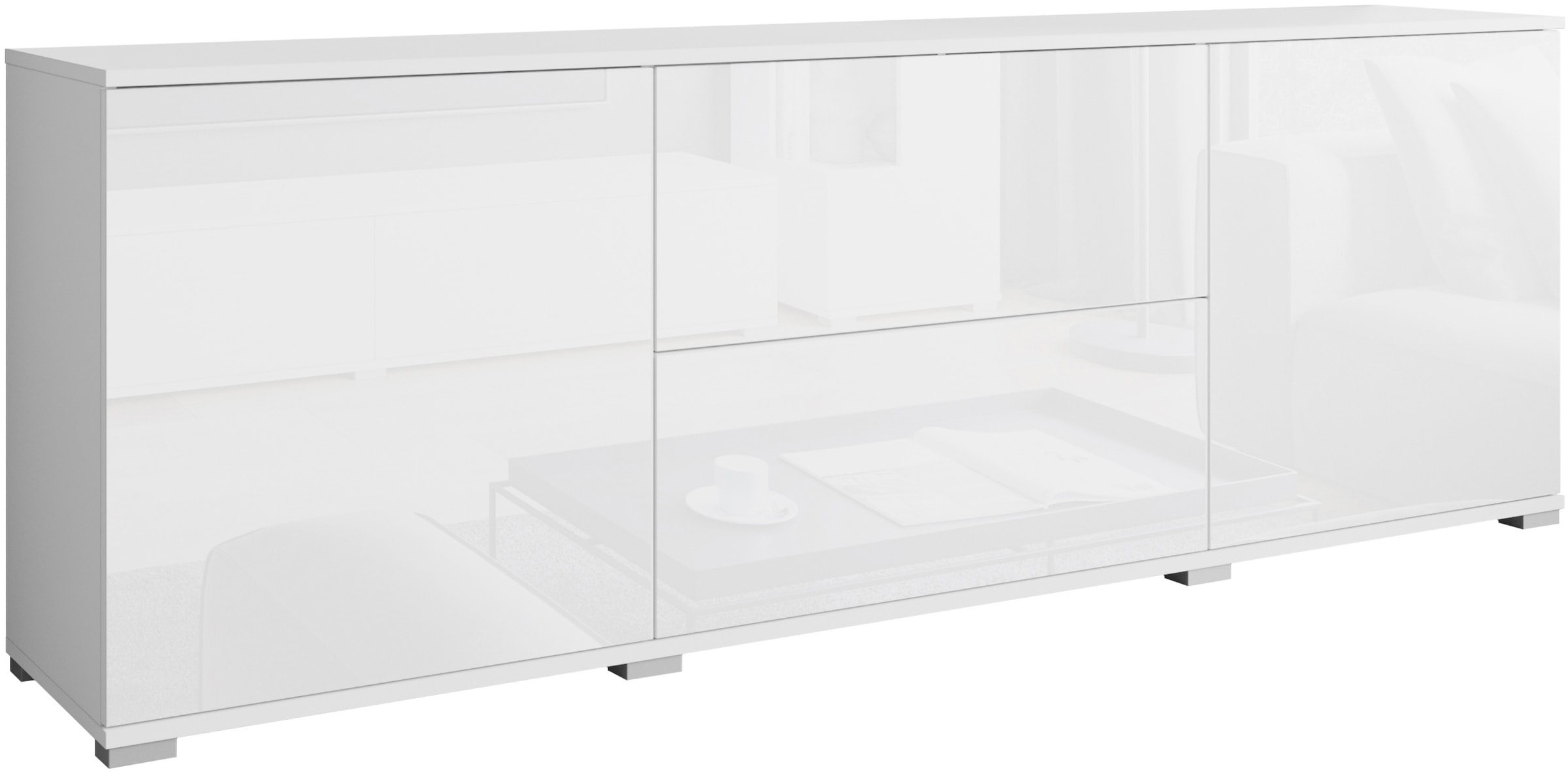 INOSIGN Lowboard »Kenia«, (1 St.), 2 Türen, 2 Schubladen, Breite 180 cm, höhenverstellbare Einlegeböden