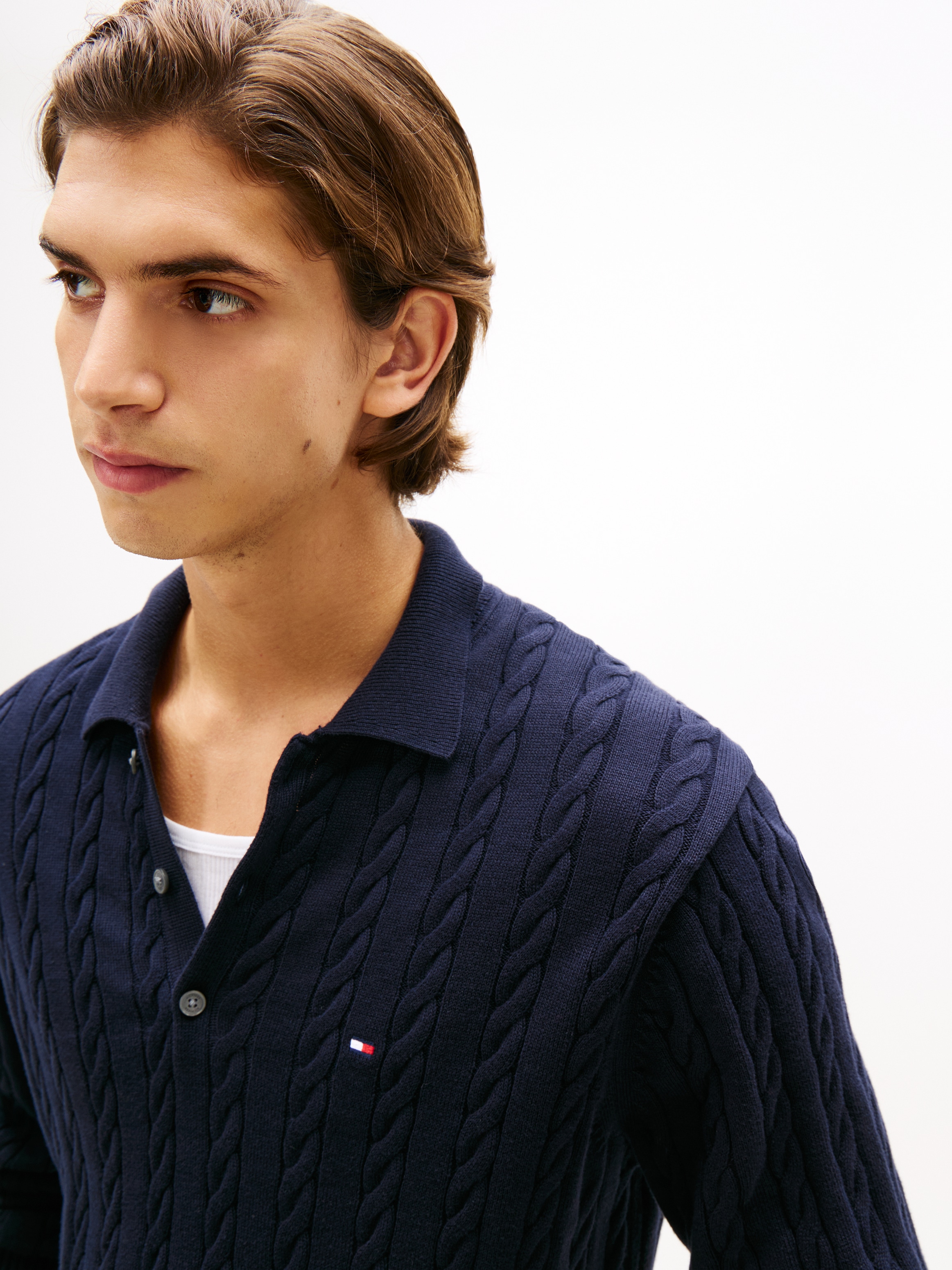 Tommy Hilfiger Polokragenpullover »CLASSIC COTTON CABLE«