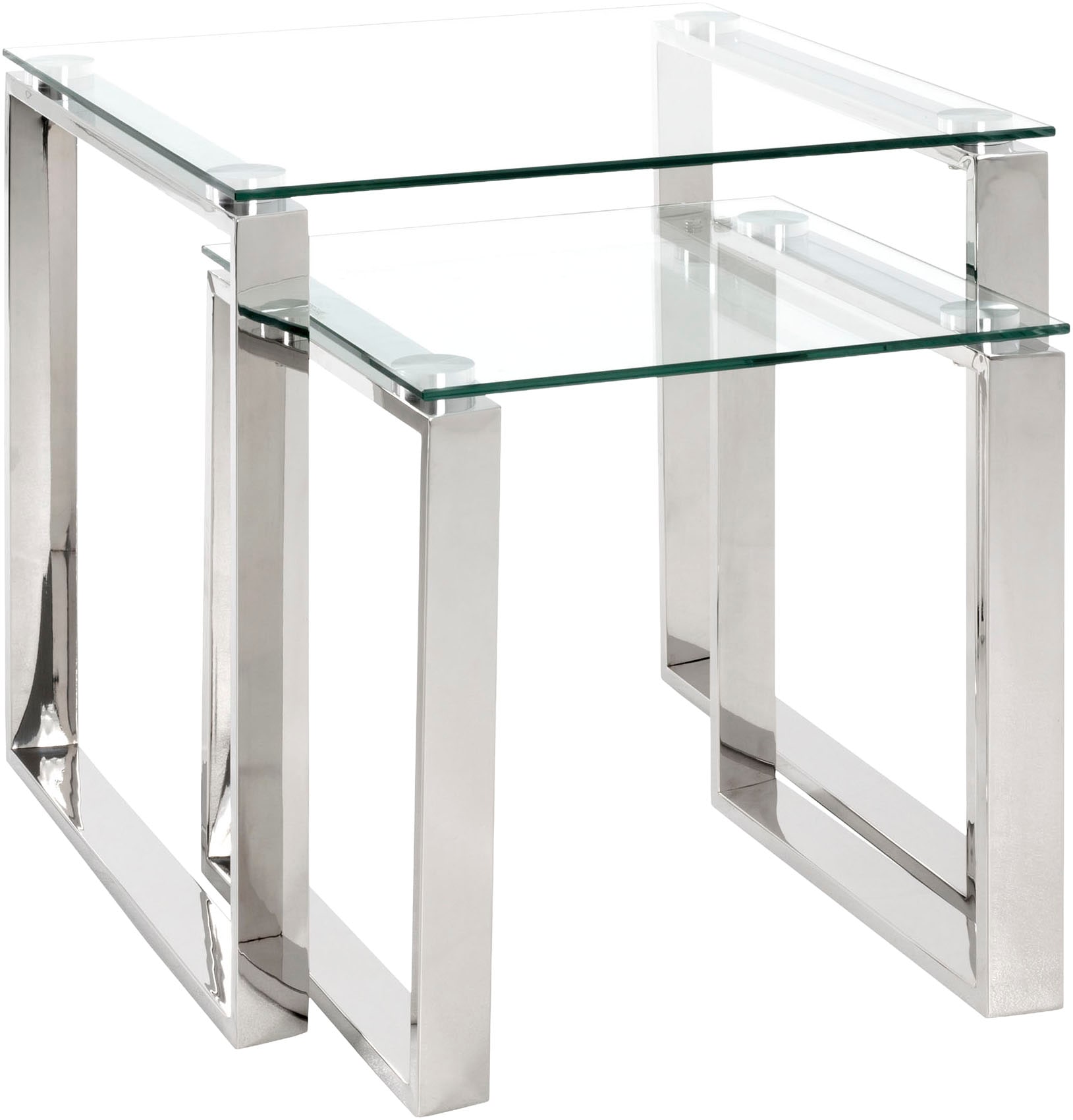 HAKU Beistelltisch »Sofatisch, Wohnzimmertisch« 1 Stk. tlg. quadratisch - aus Metall Silber B/T/H 55/55/55 cm