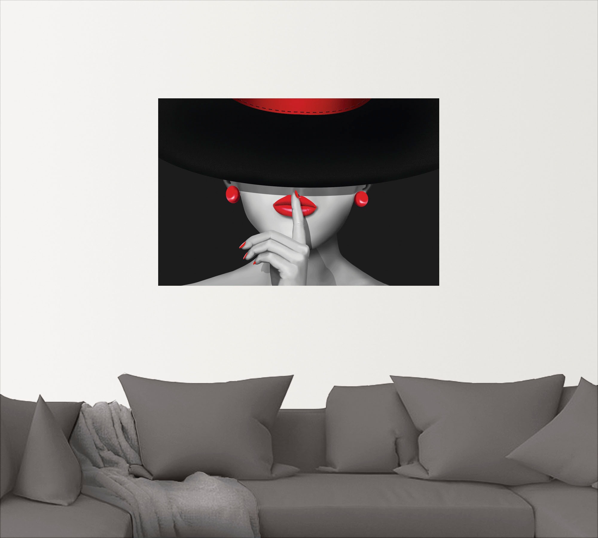 Artland Wandbild »Sei still«, Frau, (1 St.), als Alubild, Outdoorbild, Leinwandbild, Poster, Wandaufkleber
