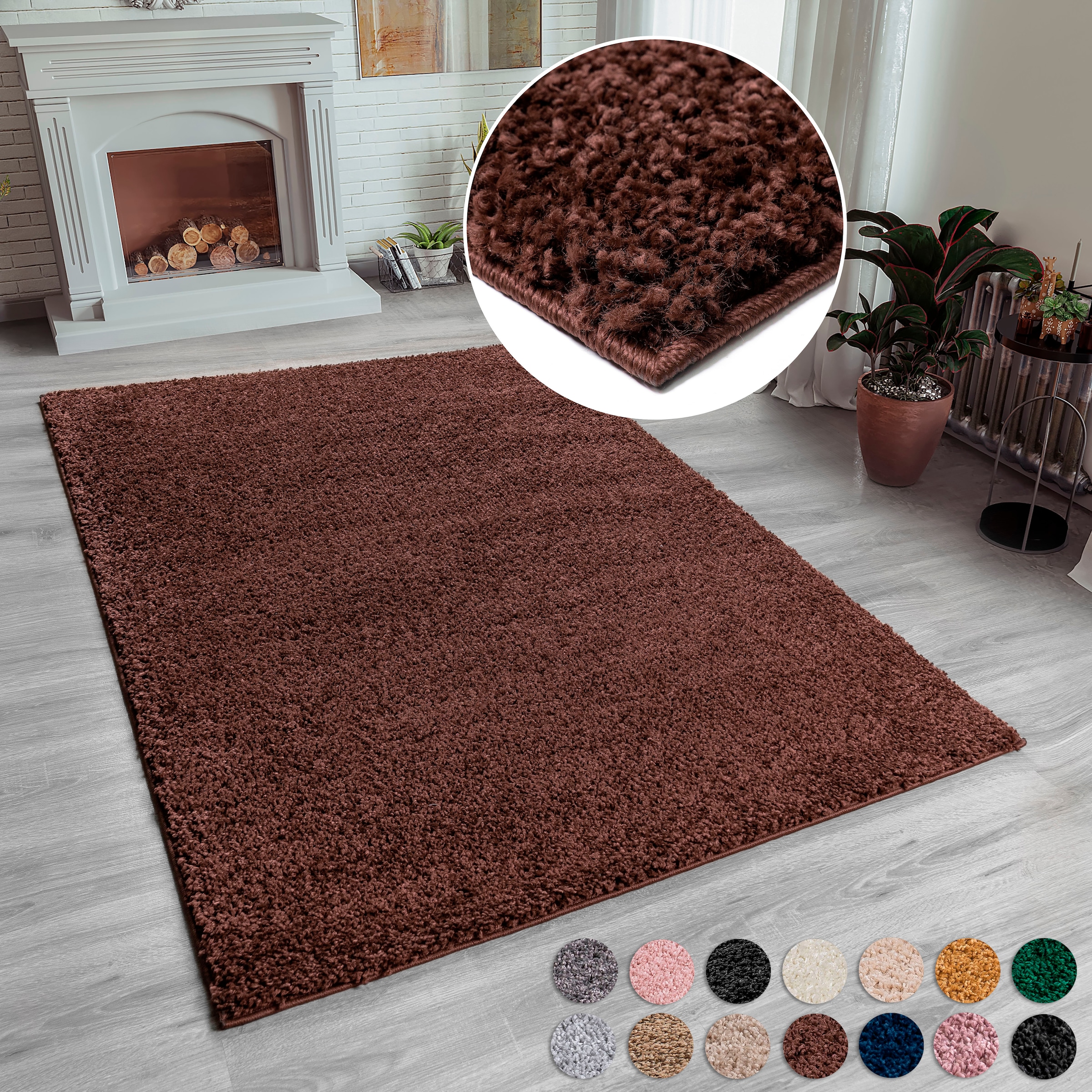 Home affaire Hochflor-Teppich »Shaggy 30«, rechteckig, 30 mm Höhe, Teppich, Uni Farben, besonders weich und kuschelig