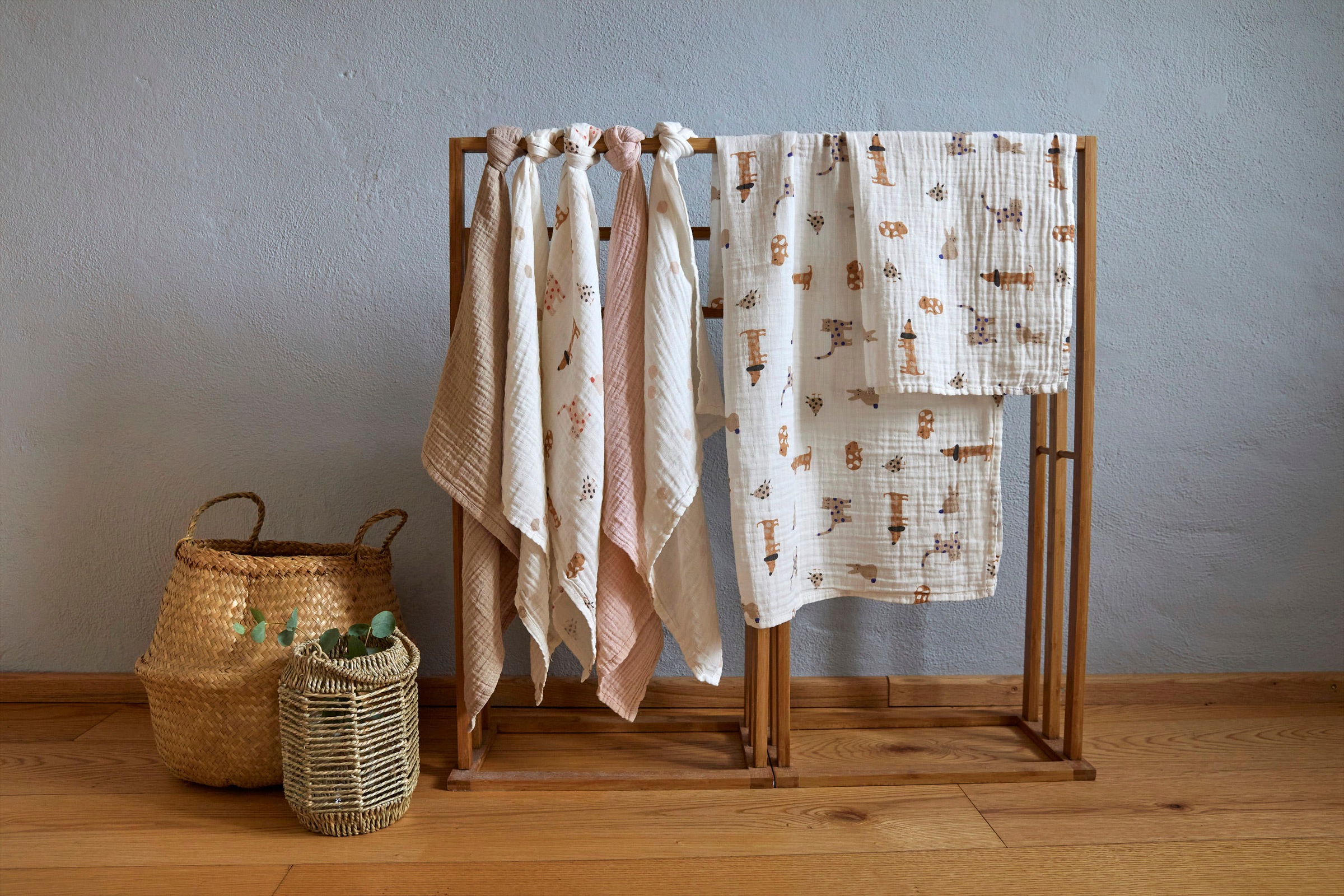 LÄSSIG Stoffwindeln »Little Mateys, Einschlag- und Mulltuchset L, Royal Blue« Set, 3 Stk. tlg.