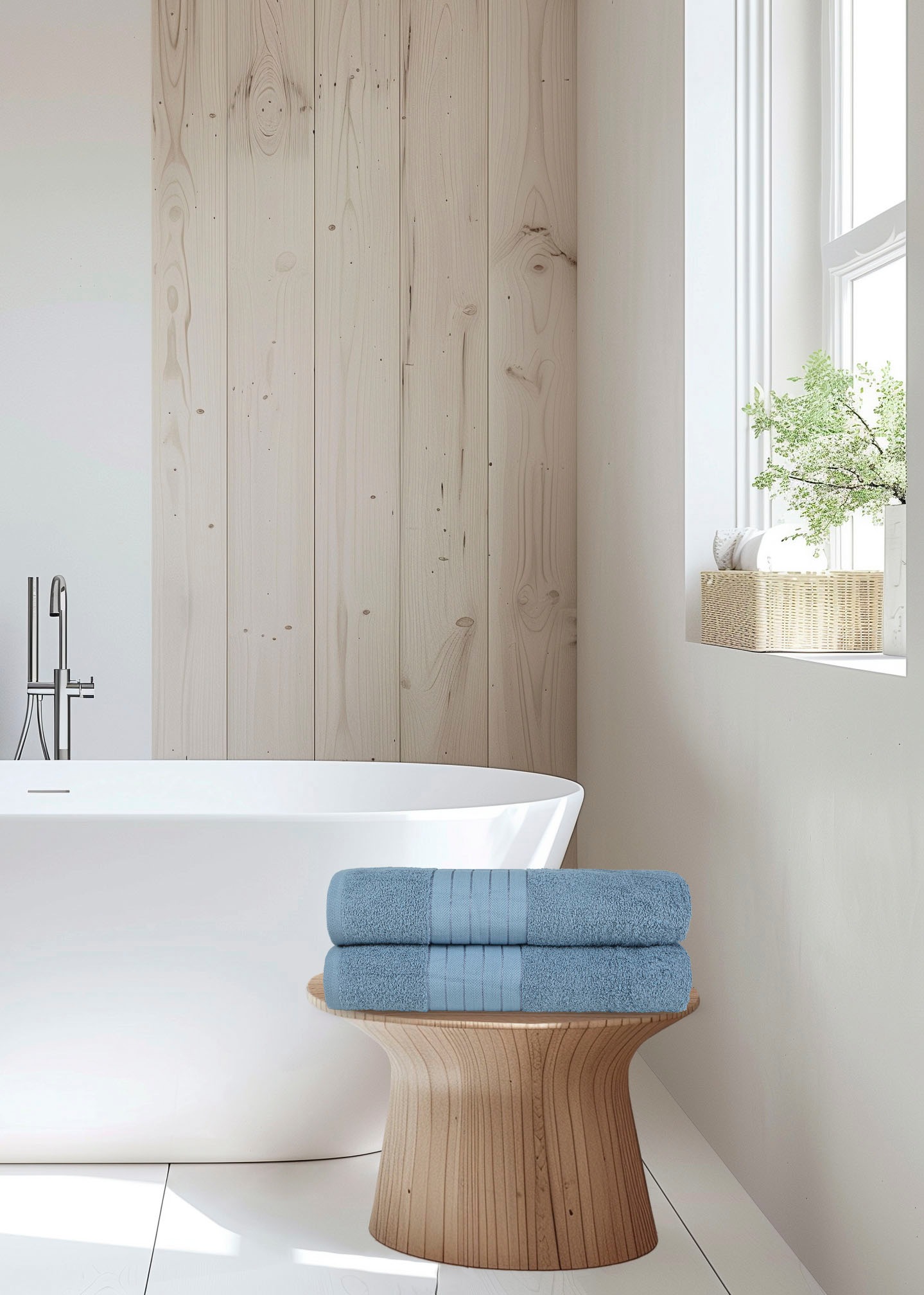 good morning Badetuch »Uni Towels«, (2 St., 2er Set Badetücher 70 x 140 cm), Baumwolle, Walkfrottee, Bordüre, 500 GSM, Einfarbig, ohne Aufhängung