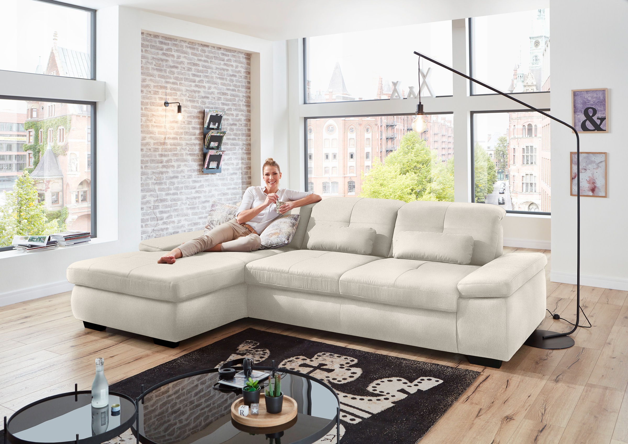 Die PlanBar Ecksofa »MP-IN16012 L-Form, mit Kaltschum-Polsterung«, inkl. Si günstig online kaufen