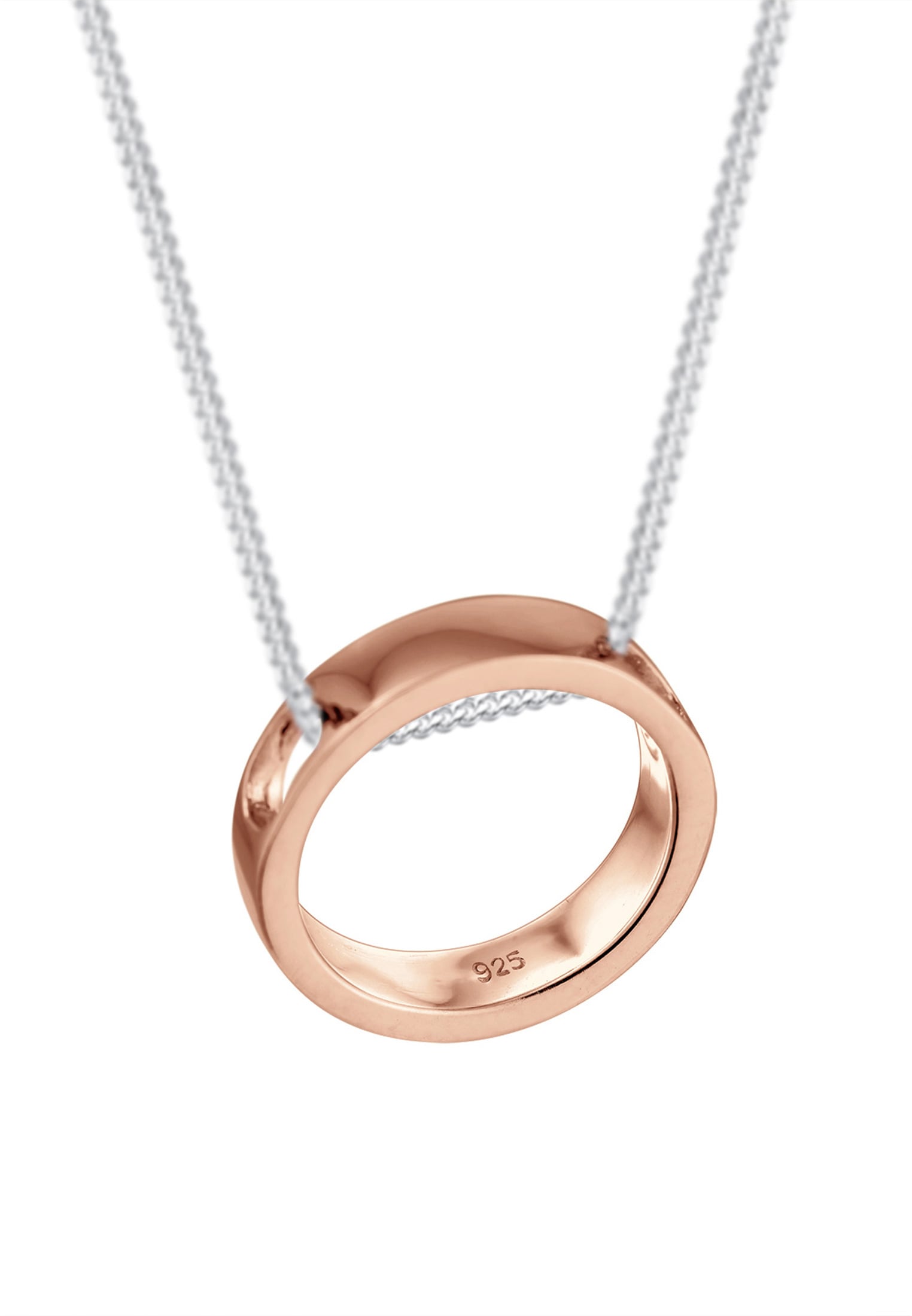 Elli Kette mit Anhänger »Halskette mit Anhänger Kreis 925 Sterling Silber Rosegold«