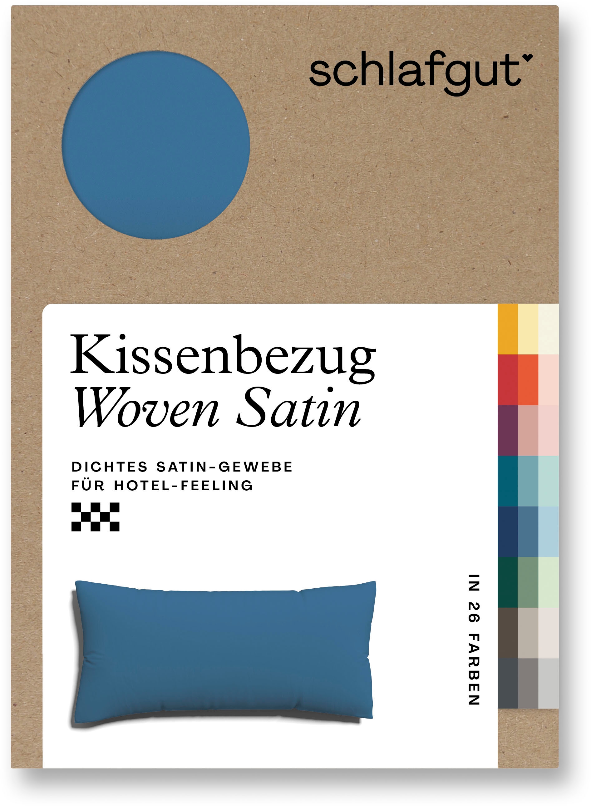 Schlafgut Kissenbezug »Woven Satin aus Mako-Baumwolle, langlebig, pflegeleicht, dicht gewebt«, (1 St.), Kissenhülle mit Reißverschluss, passender Bettbezug erhältlich