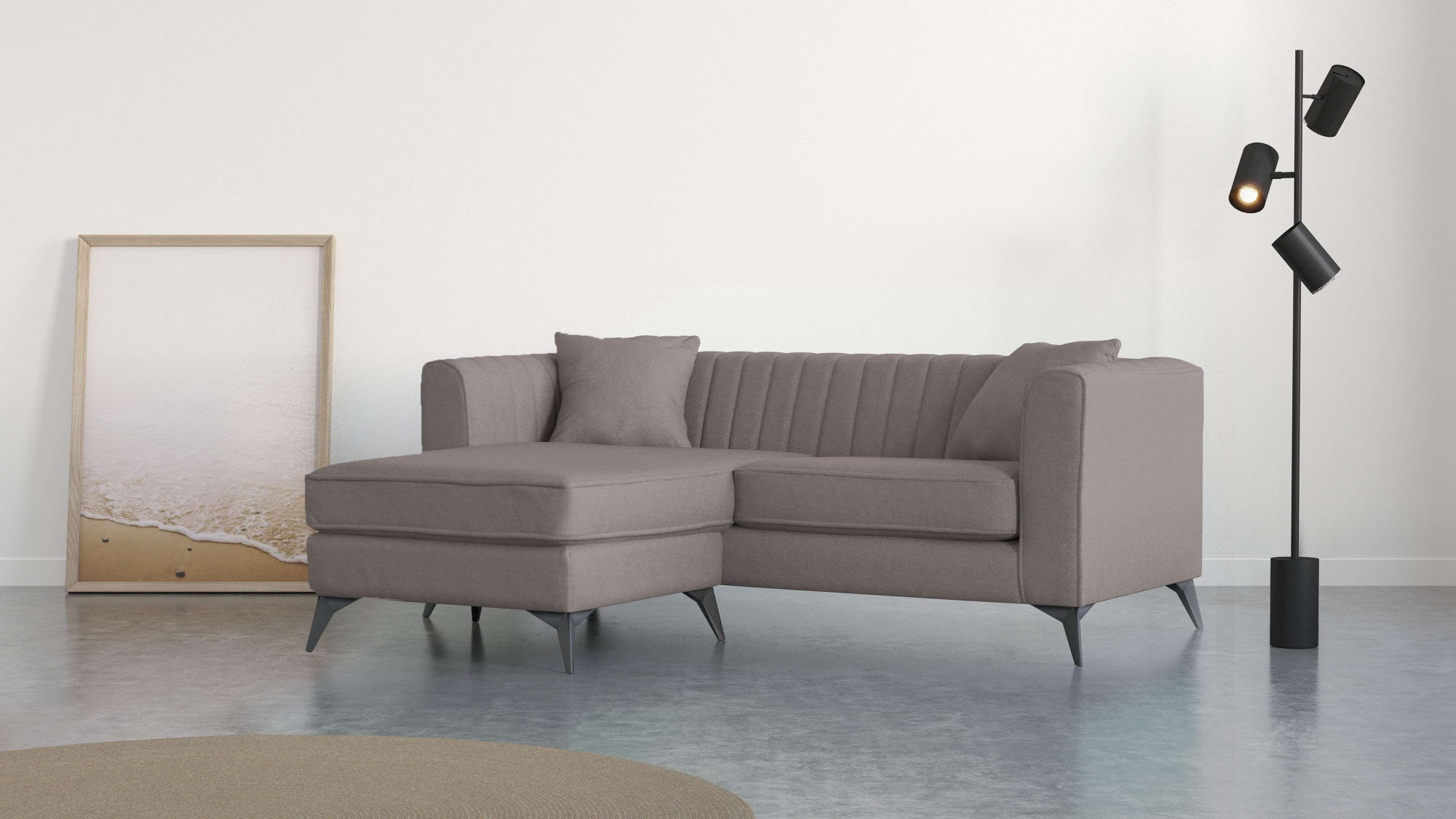 Places of Style Ecksofa »MATTHEW L-Form ideal für kleine Räume, Maße B/T/H: günstig online kaufen