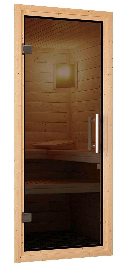 Karibu Sauna »Siirin« Set,  9 KW-Bio-Ofen mit externer Steuerung