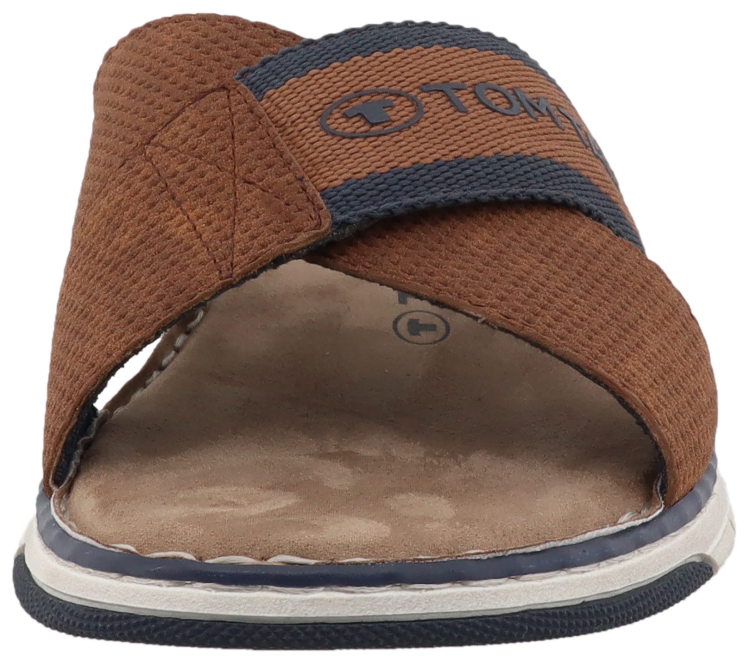 TOM TAILOR Pantolette, Sommerschuh, Schlupfschuh, Bequemschuh mit plakativem Logoschriftzug