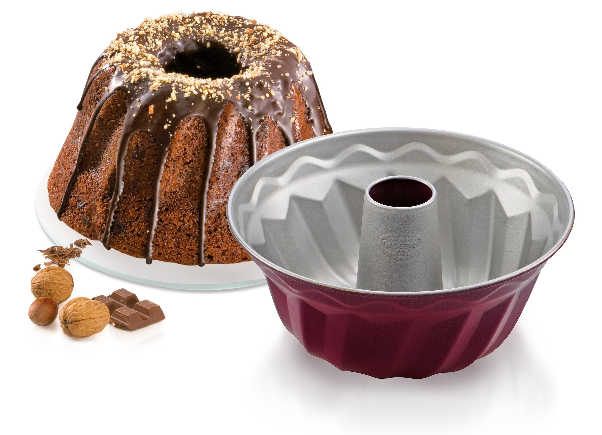 Dr. Oetker Küchenhelfer Gugelhupfform »Back-Liebe Bicolor, Ø 22 cm, Premium Stahlblech« Antihaft, hitzebeständig bis 230°C, Made in Germany