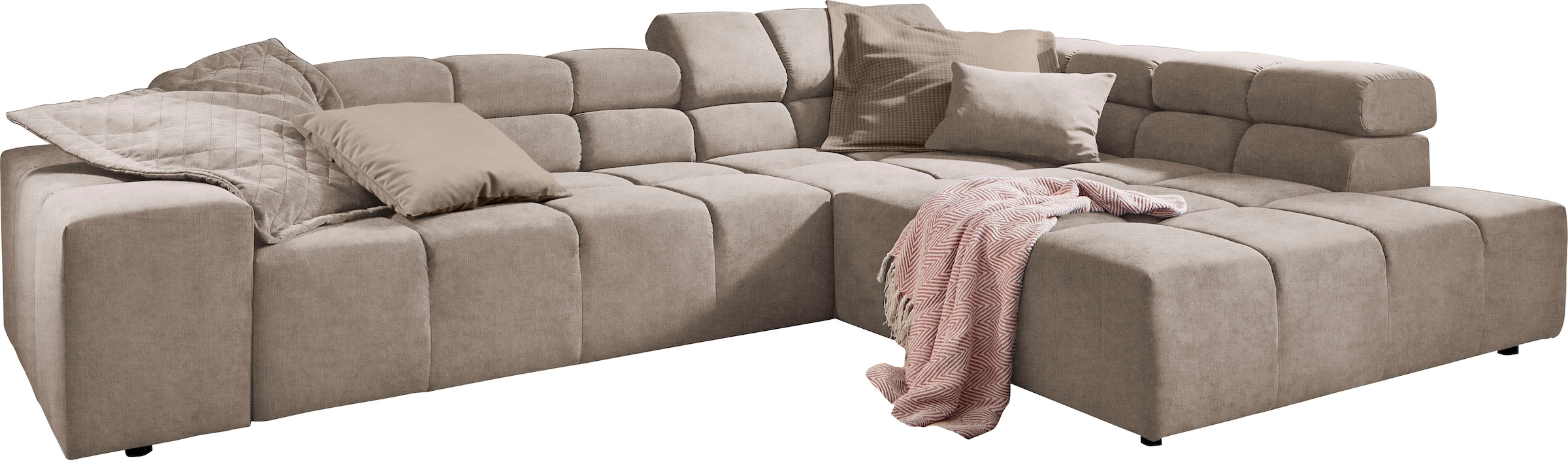 INOSIGN Ecksofa »Ancona incl. Kopfteilverstellung, OTTOs Choice, Breite 319cm, L-Form«, wahlweise motorische Sitztiefenverstellung, auch in Cord + Easy Care